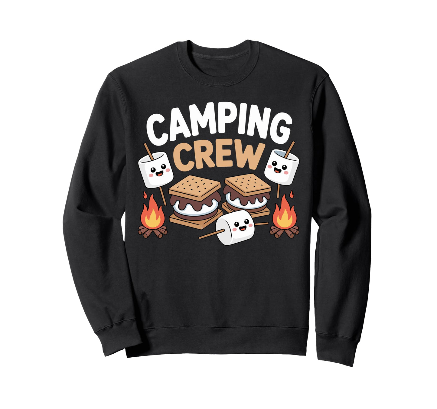 Camping Crew Smore Campfire Camper Sweatshirt - Custom Art Print Men Women - T-Shirt, Sweatshirt, Hoodie