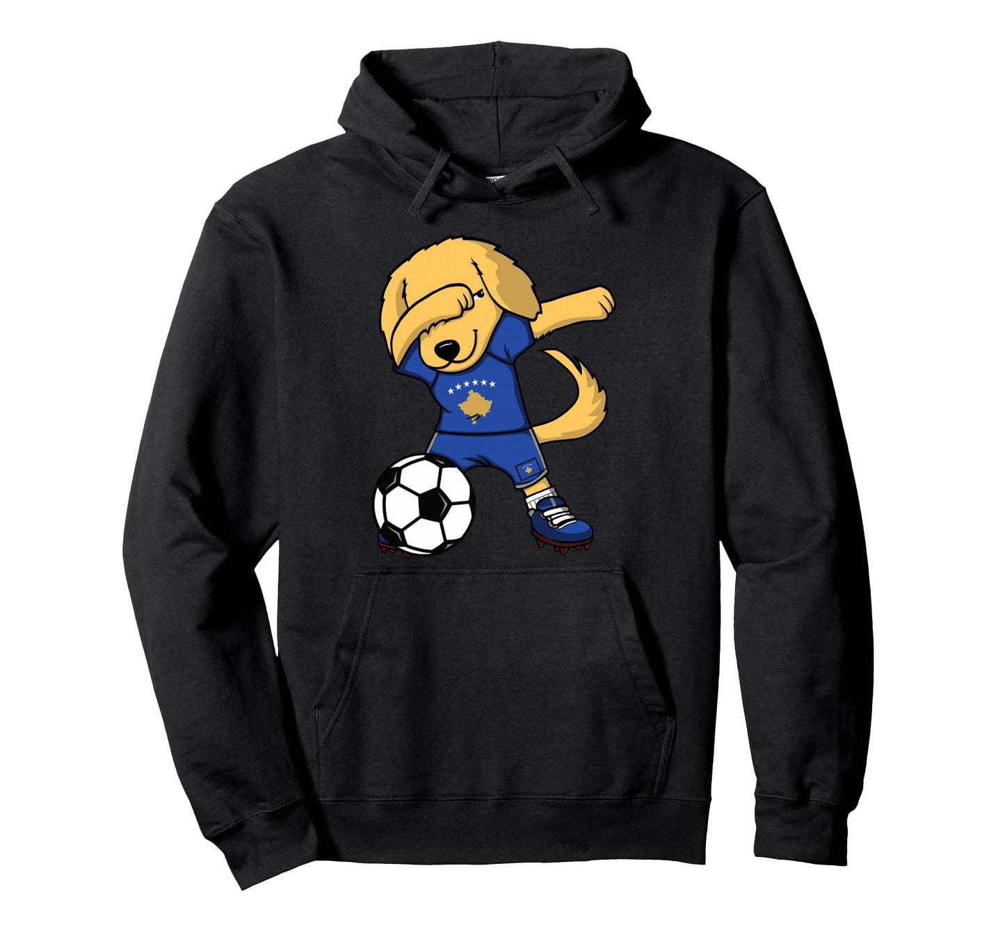 Dabbing Golden Retriever Kosovo Hoodie - Aesthetic Graphic for Adults - T-Shirt, Sweatshirt, Hoodie