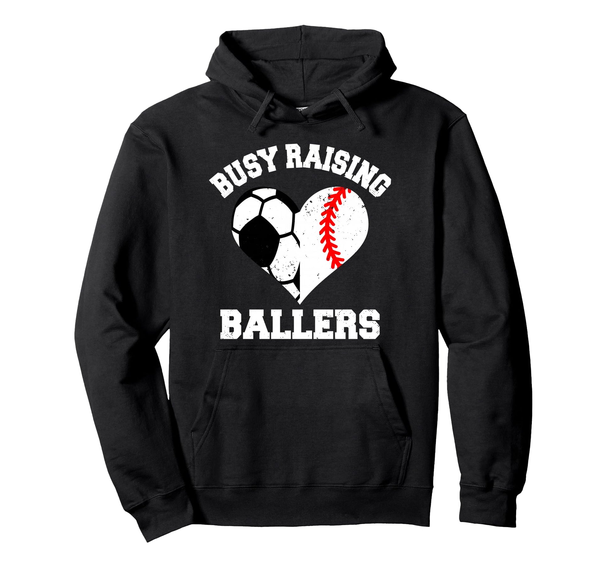 Busy Raising Ballers Soccer Baseball Hoodie - Minimalist Print Men Women - T-Shirt, Sweatshirt, Hoodie