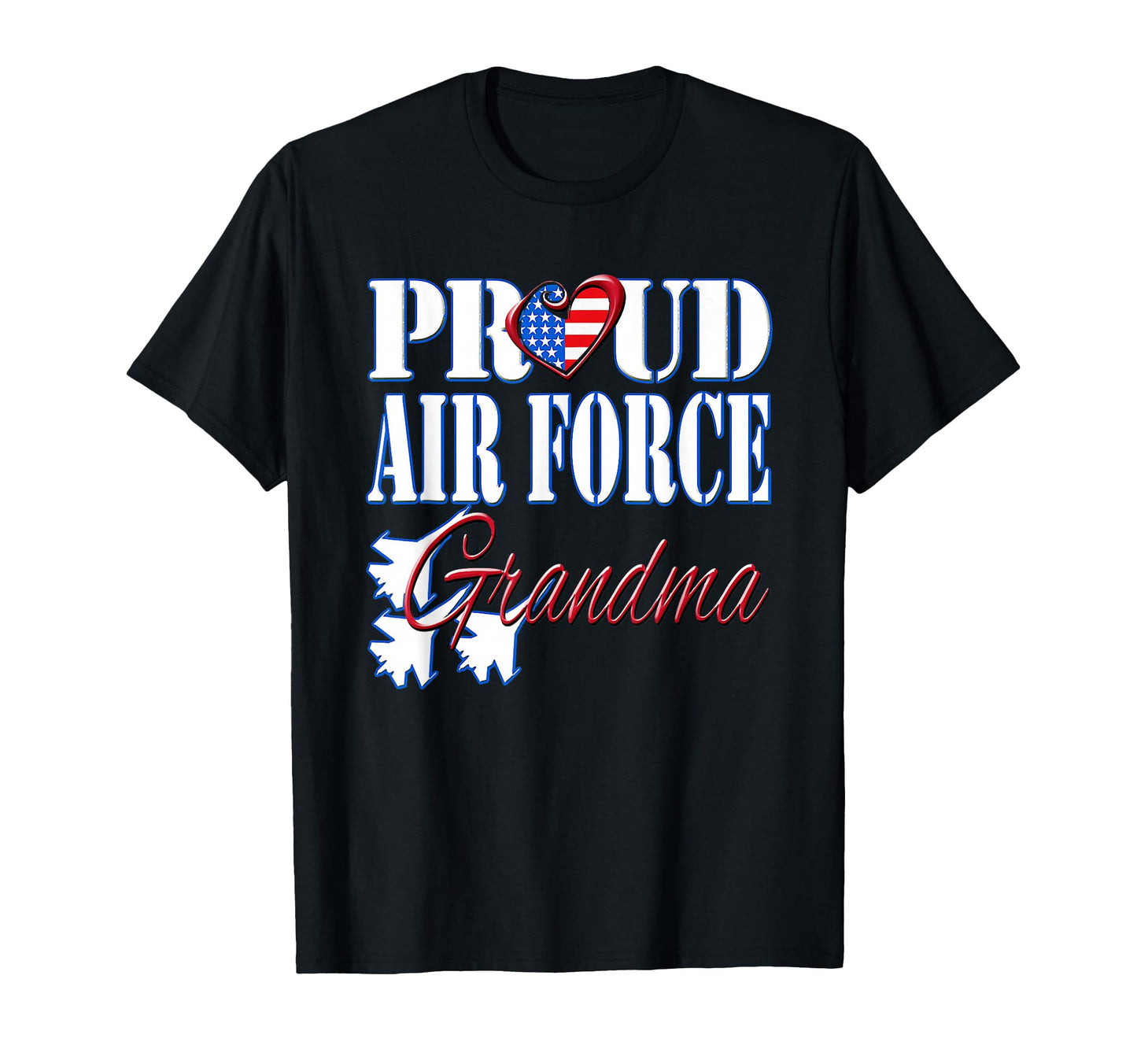 Proud Air Force Grandma Us Heart T-Shirt - Minimalist Print Men Women - T-Shirt, Sweatshirt, Hoodie