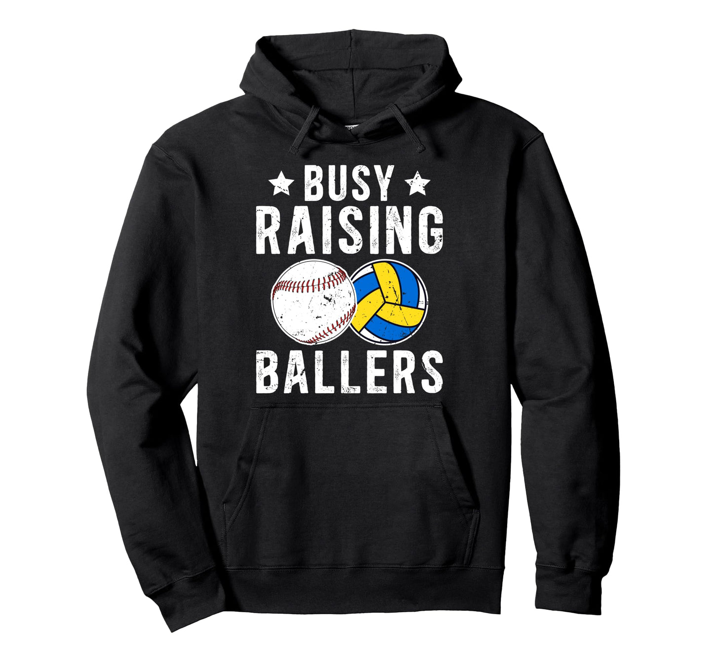 Busy Raising Ballers Volleyball Hoodie - Unique Graphic for Adults - T-Shirt, Sweatshirt, Hoodie