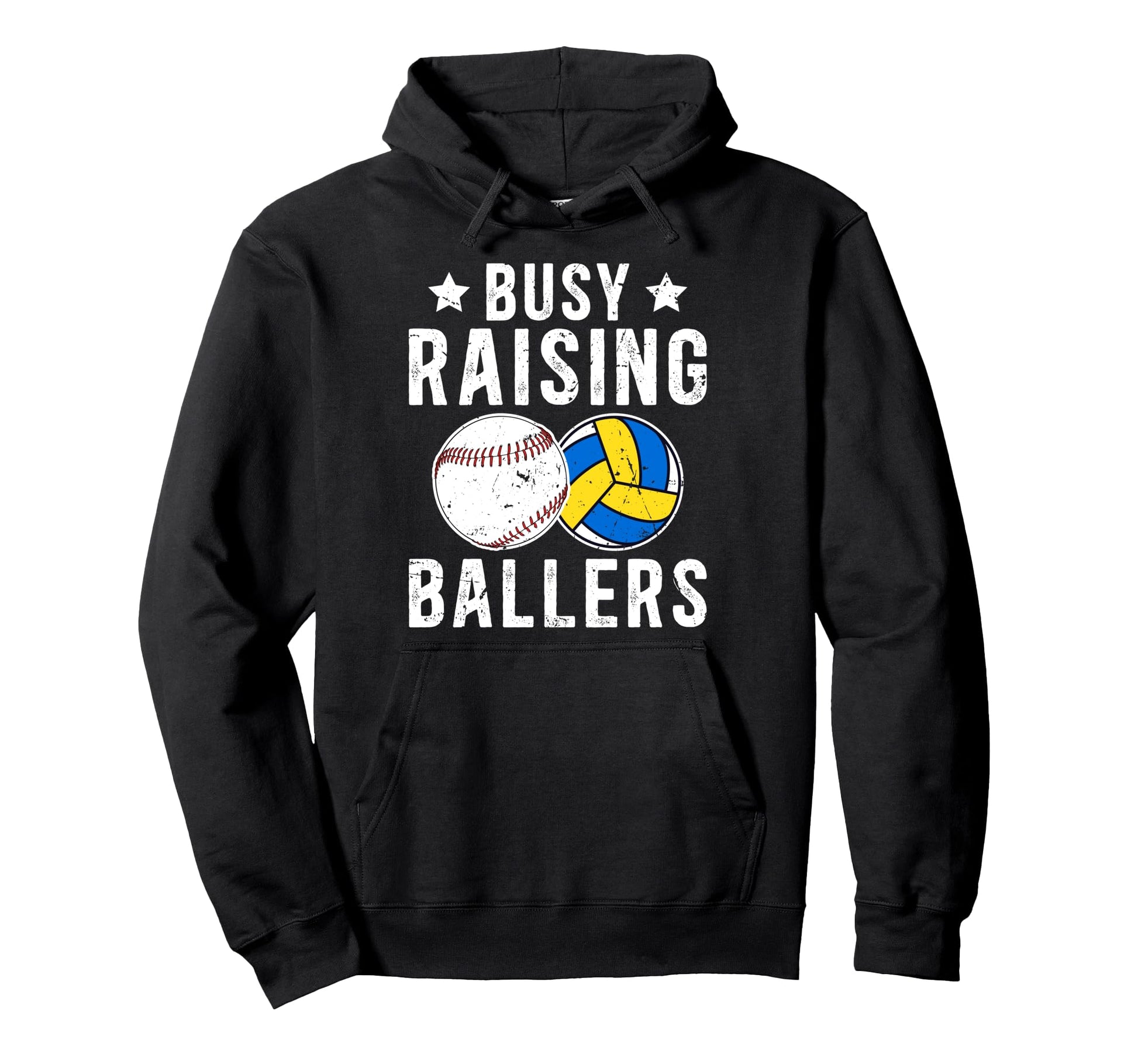 Busy Raising Ballers Volleyball Hoodie - Unique Graphic for Adults - T-Shirt, Sweatshirt, Hoodie