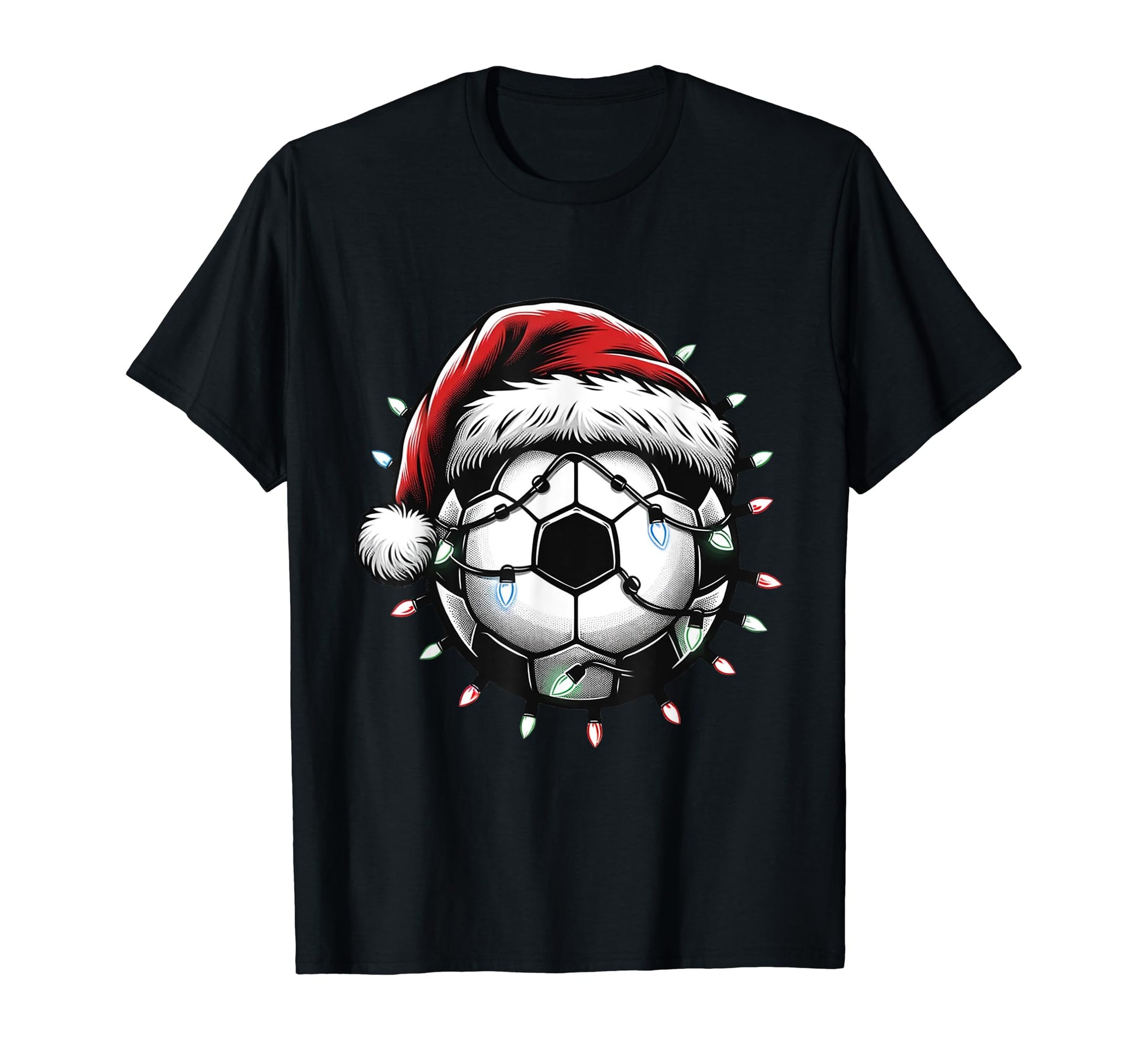 Santa Soccer Ball Sports Soccer Player T-Shirt - Fun Novelty Design Unisex - T-Shirt, Sweatshirt, Hoodie