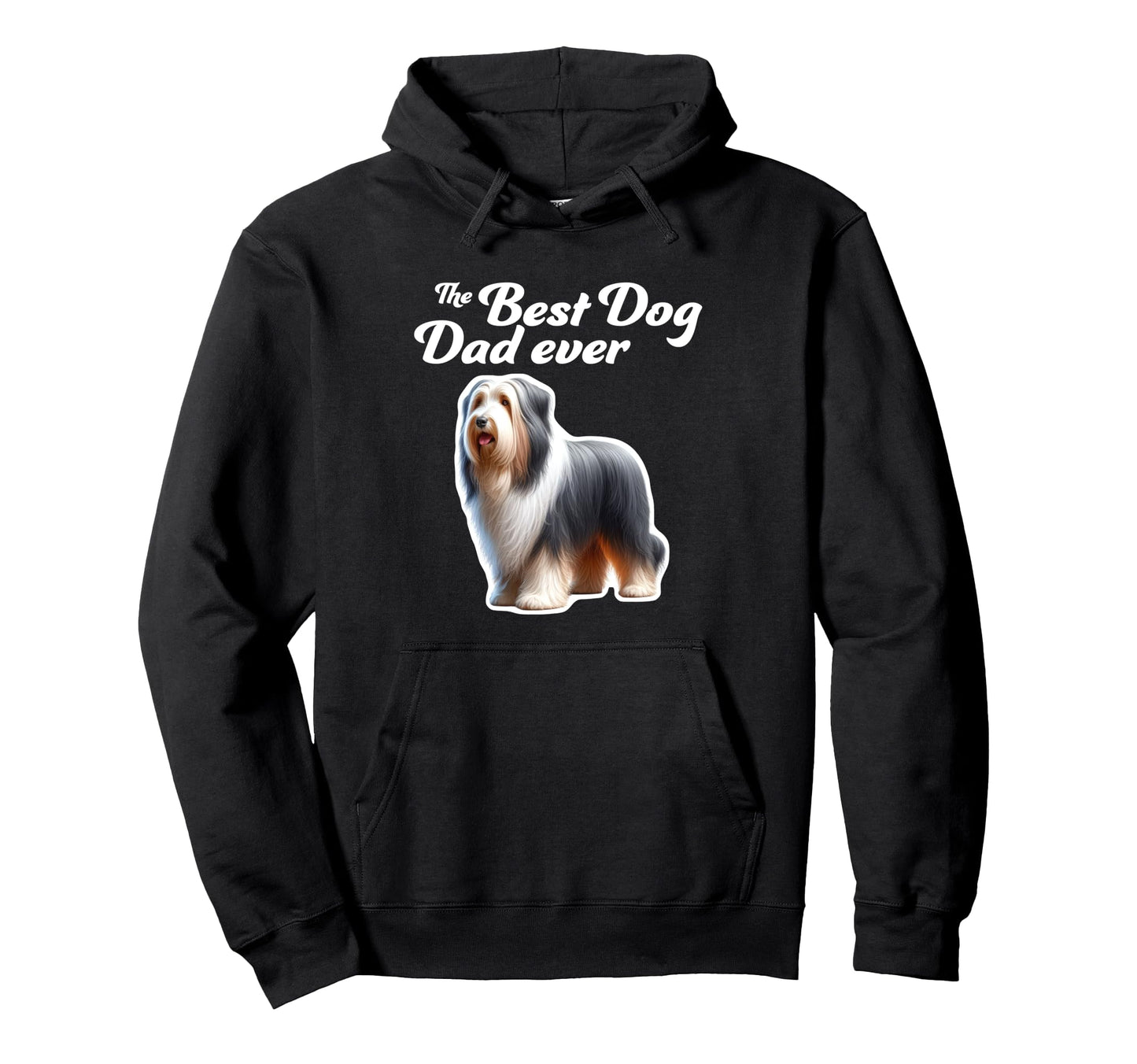 Best Dog Dad Ever Bearded Collie Hoodie - Custom Art Print Men Women - T-Shirt, Sweatshirt, Hoodie