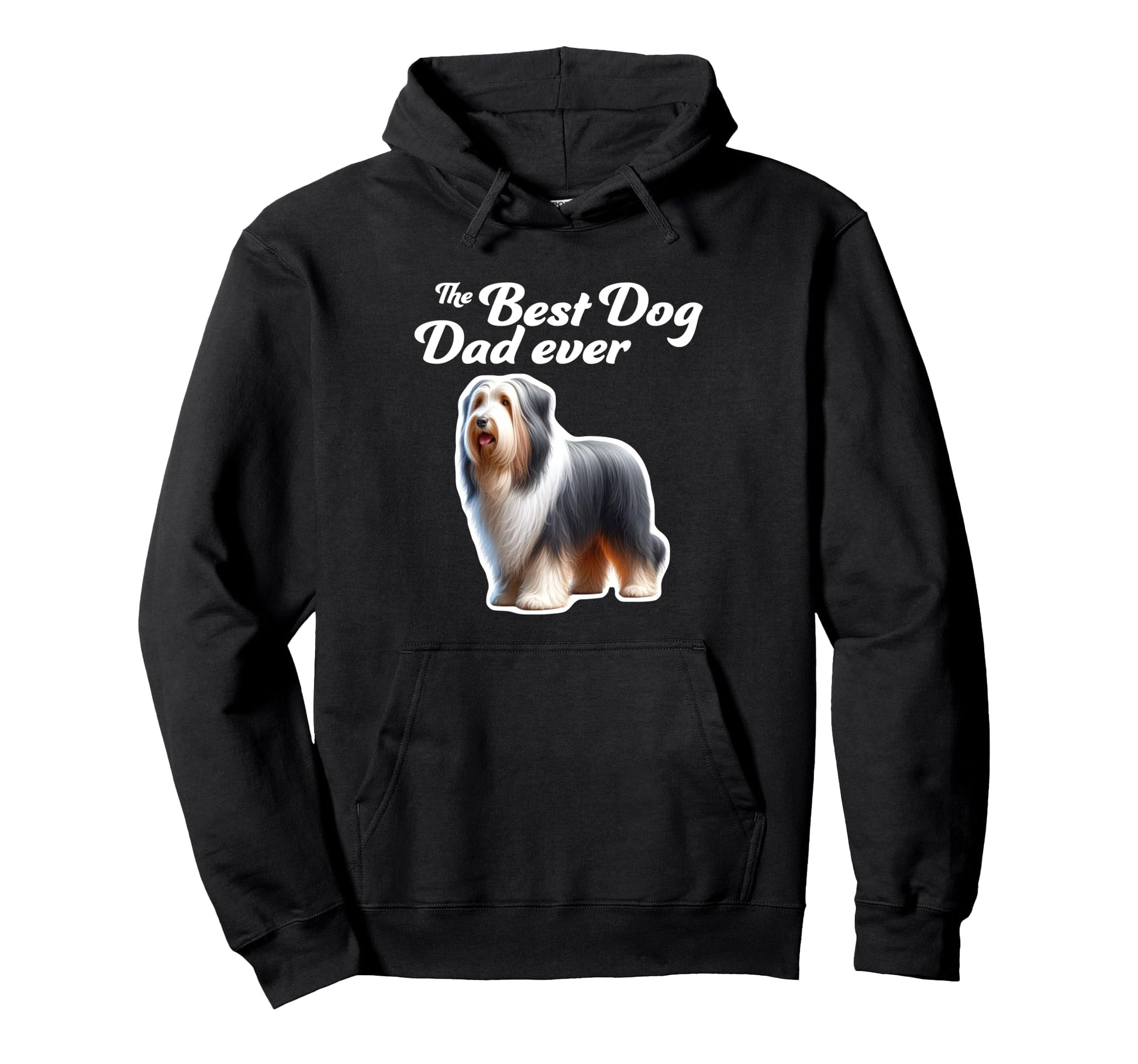 Best Dog Dad Ever Bearded Collie Hoodie - Custom Art Print Men Women - T-Shirt, Sweatshirt, Hoodie