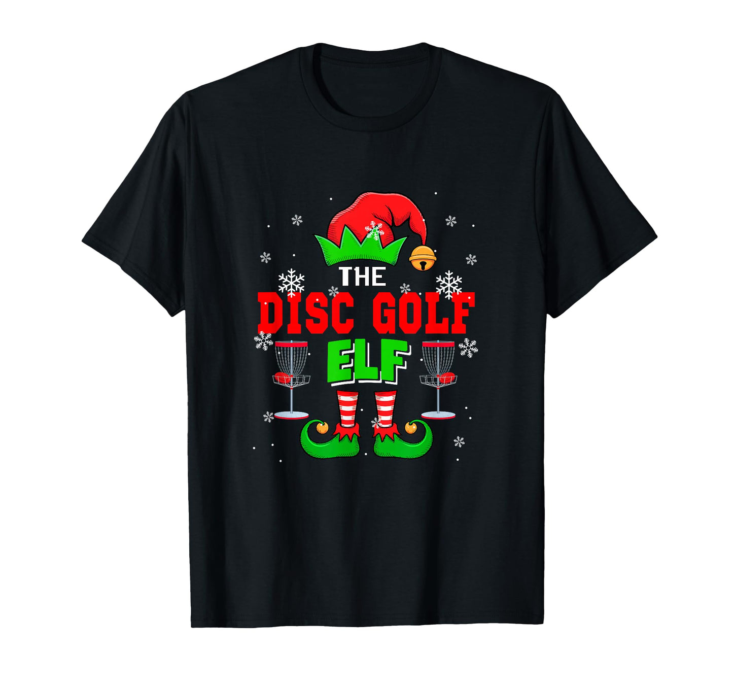 Disc Golf Elf Hat Shoes Matching T-Shirt - Unique Graphic for Adults - T-Shirt, Sweatshirt, Hoodie