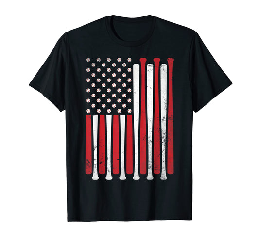 Baseball Dad Usa Us Flag Baseball T-Shirt - Trendy Graphic Men Women - T-Shirt, Sweatshirt, Hoodie