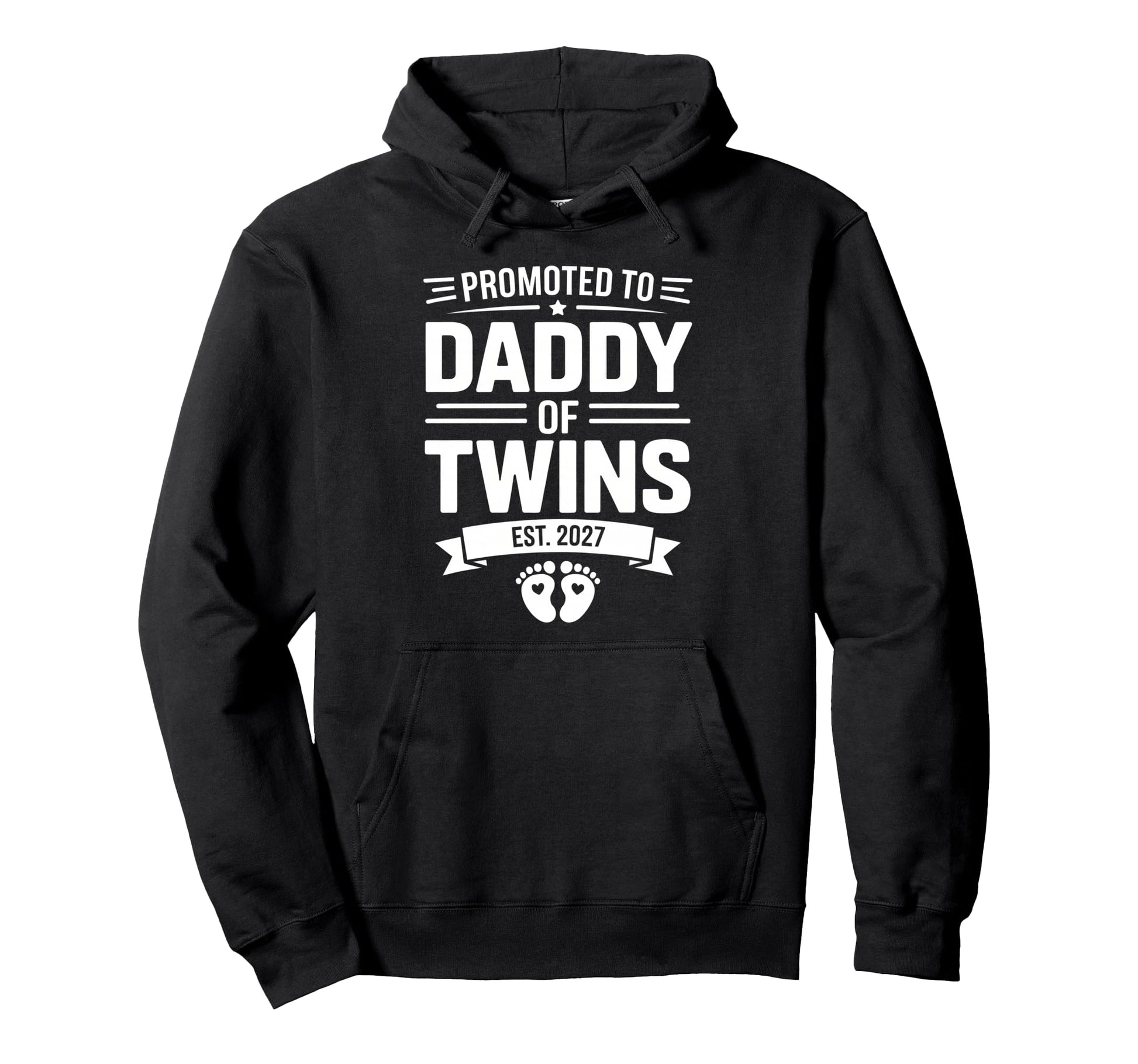 Promoted To Daddy Twins 2027 Dad Est 2027 Hoodie - Unique Graphic Unisex - T-Shirt, Sweatshirt, Hoodie