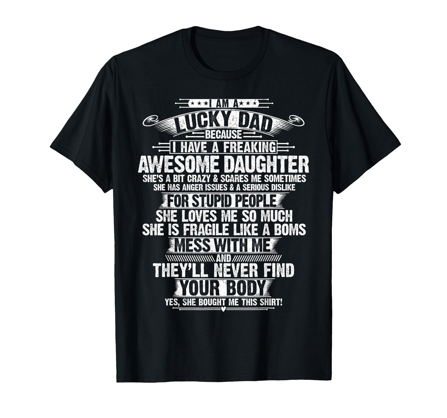Im Lucky Dad I Have Awesome Daughter T-Shirt - Minimalist Print Men Women - T-Shirt, Sweatshirt, Hoodie