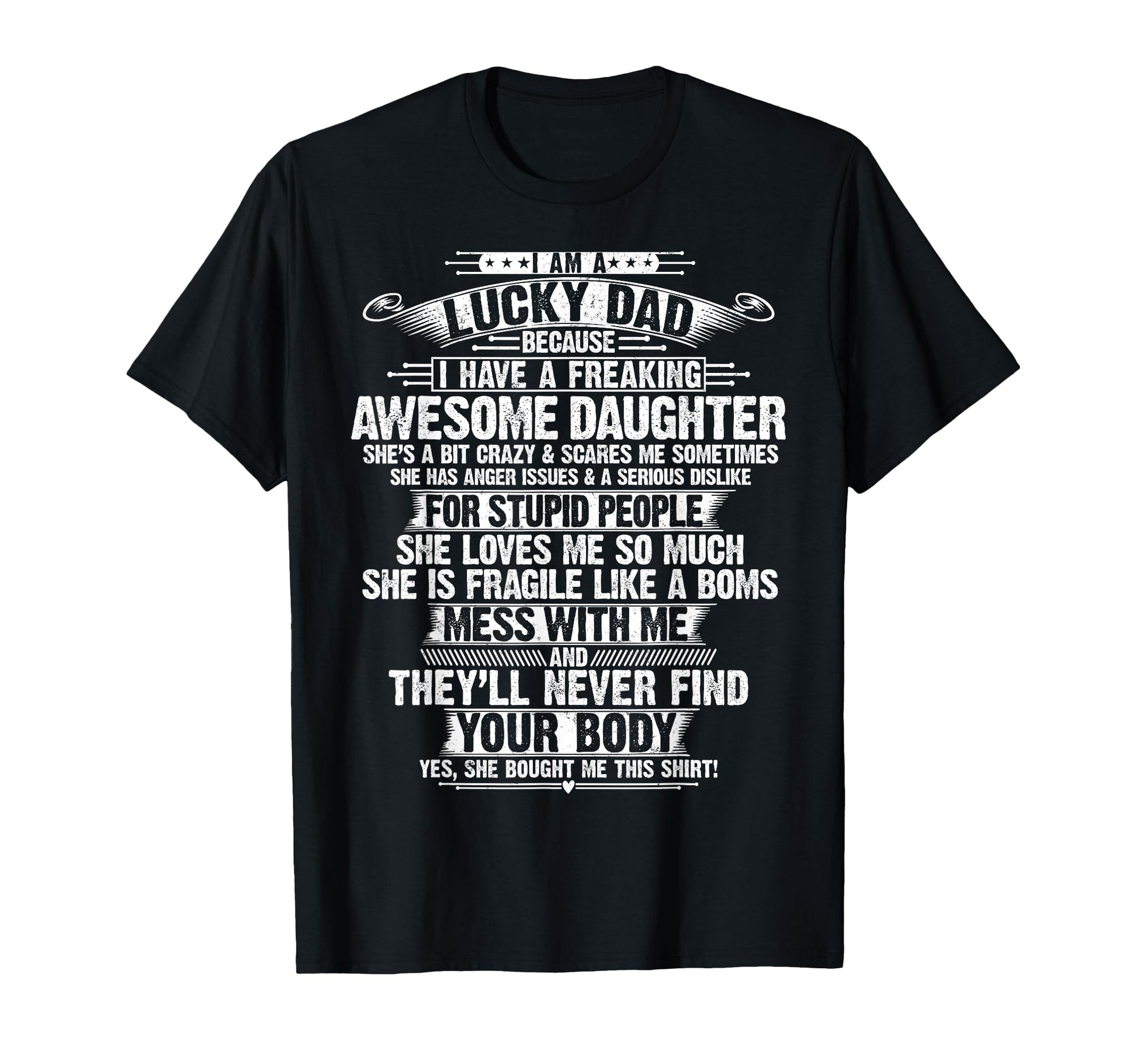 Im Lucky Dad I Have Awesome Daughter T-Shirt - Minimalist Print Men Women - T-Shirt, Sweatshirt, Hoodie