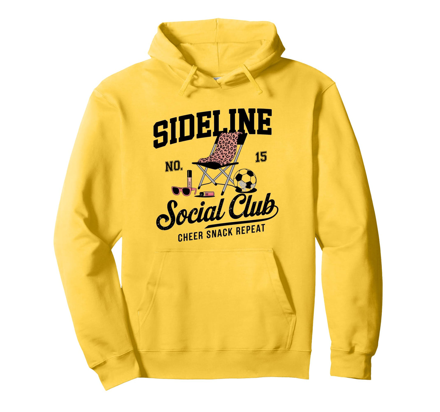 Sideline Social Club Soccer Mom Game Day Hoodie - Graphic Print Unisex - T-Shirt, Sweatshirt, Hoodie