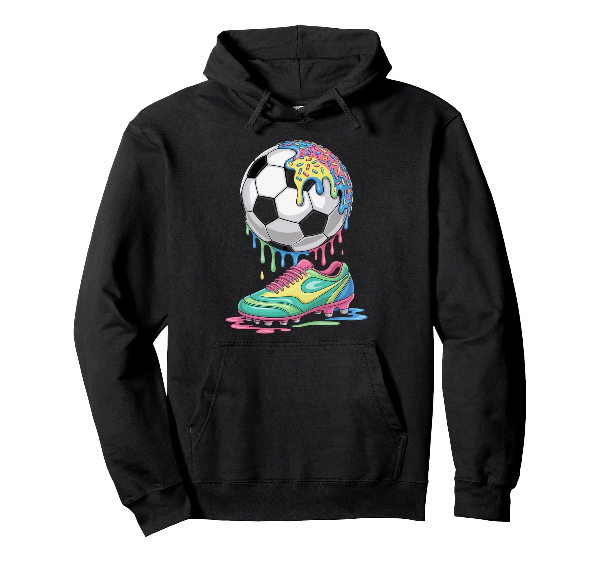 Soccer Ball Drip Ice Cream Drip Game Hoodie - Casual Everyday Wear Unisex - T-Shirt, Sweatshirt, Hoodie