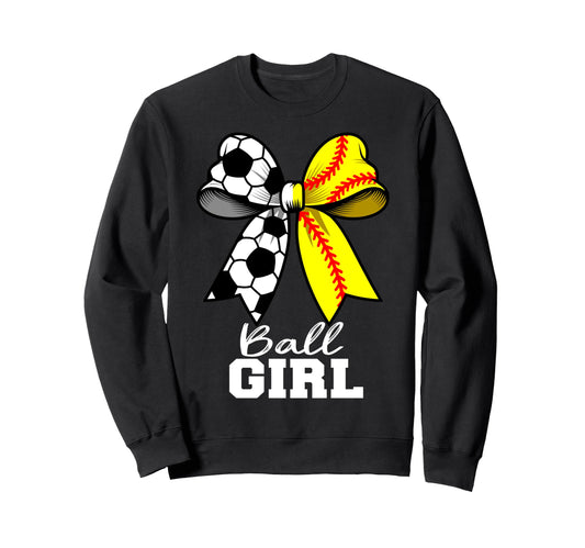 Ball Soccer Softball Coquette Bow Sweatshirt - Unique Graphic Men Women - T-Shirt, Sweatshirt, Hoodie