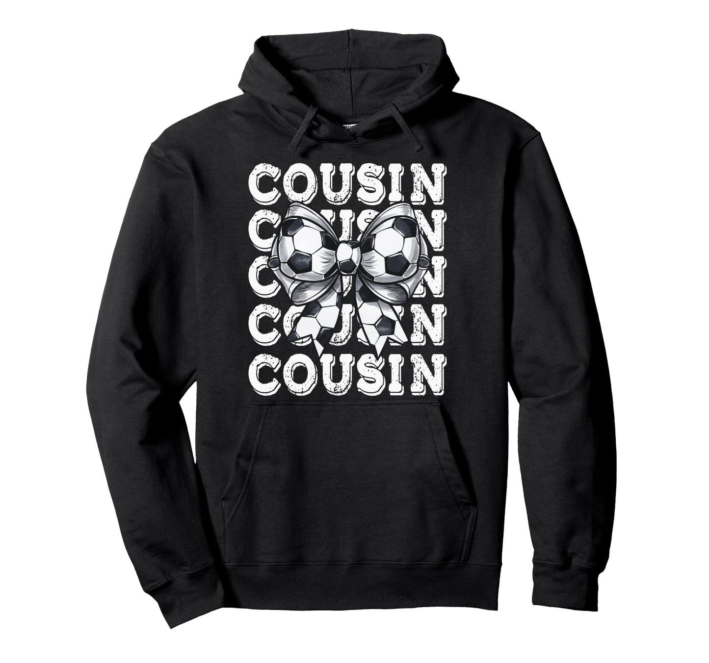Coquette Soccer Cousin Matching Family Bow Hoodie - Novelty Apparel Unisex - T-Shirt, Sweatshirt, Hoodie