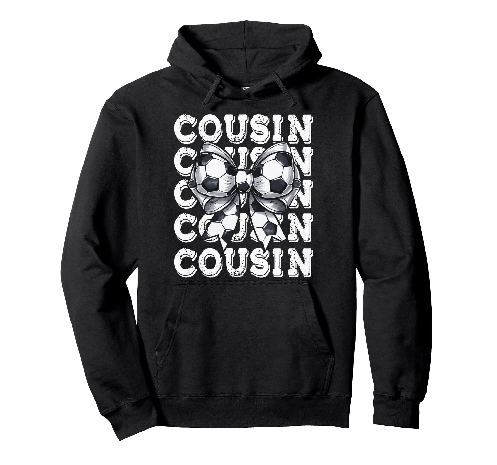 Coquette Soccer Cousin Matching Family Bow Hoodie - Novelty Apparel Unisex - T-Shirt, Sweatshirt, Hoodie