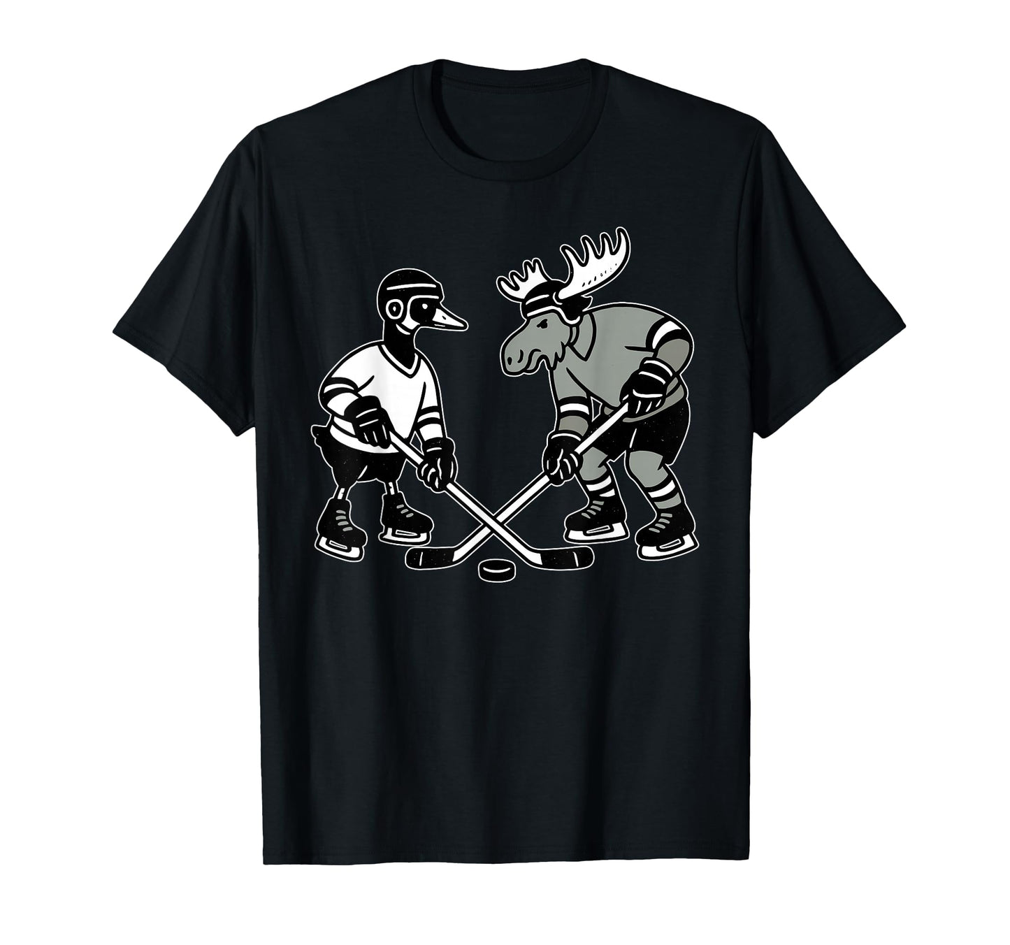 Goose Moose Playing Hockey Goalie Mom T-Shirt - Graphic Print for Adults - T-Shirt, Sweatshirt, Hoodie