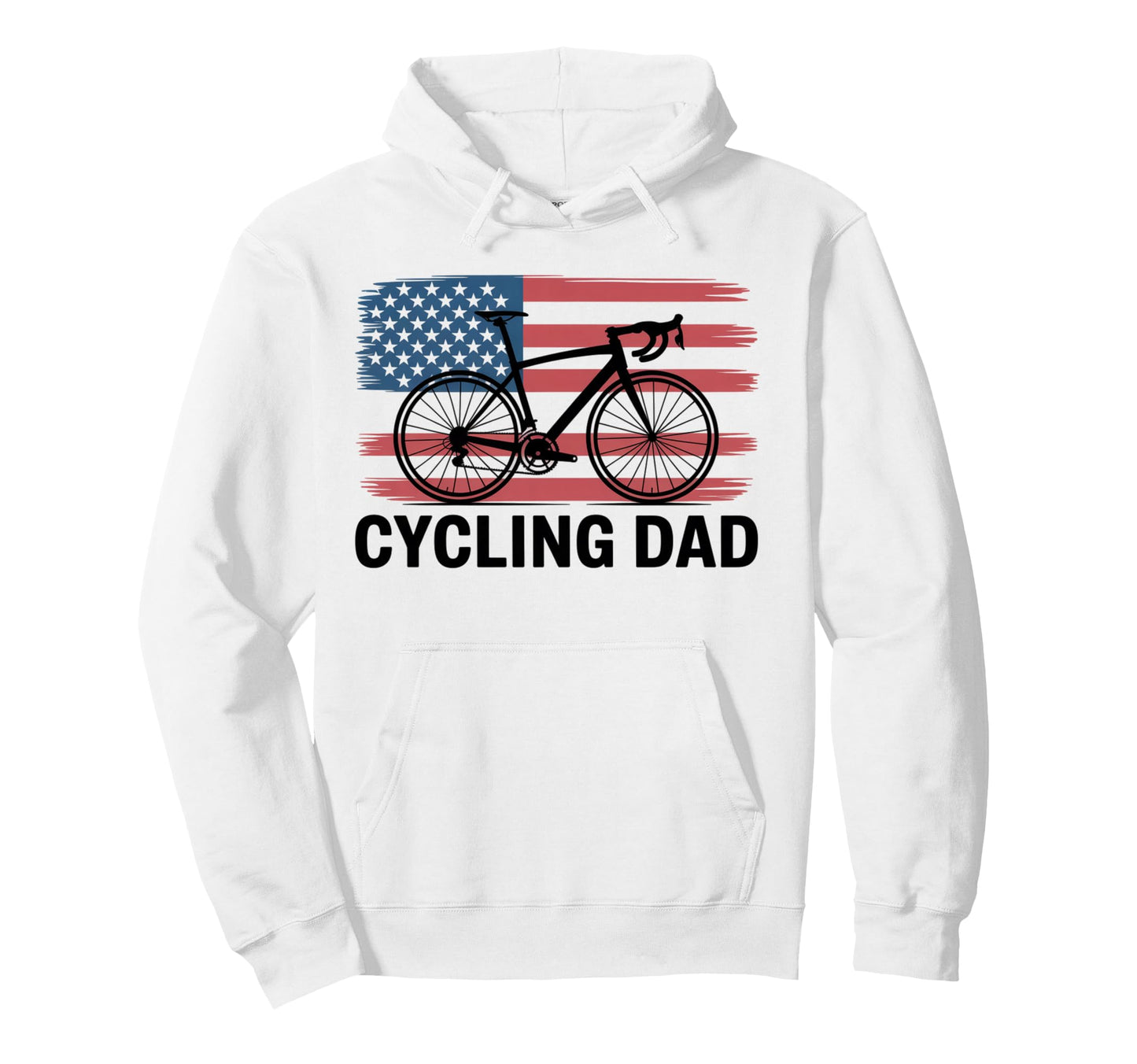Cycling Dad American Flag Road Bike Hoodie - Minimalist Print Men Women - T-Shirt, Sweatshirt, Hoodie