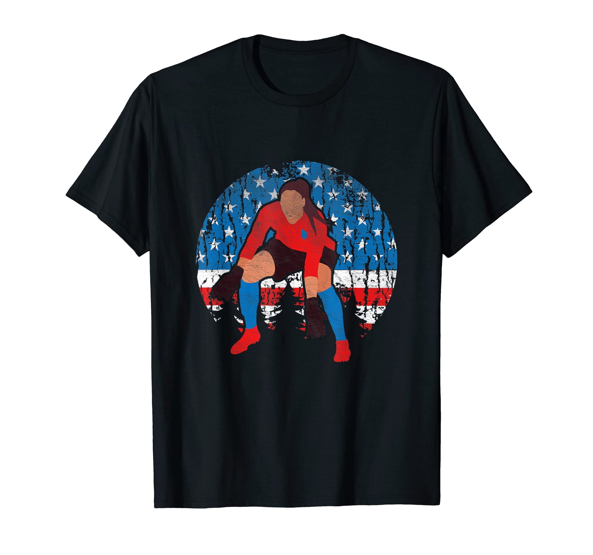 Soccer American Flag Patriotic Usa T-Shirt - Custom Art Print for Adults - T-Shirt, Sweatshirt, Hoodie