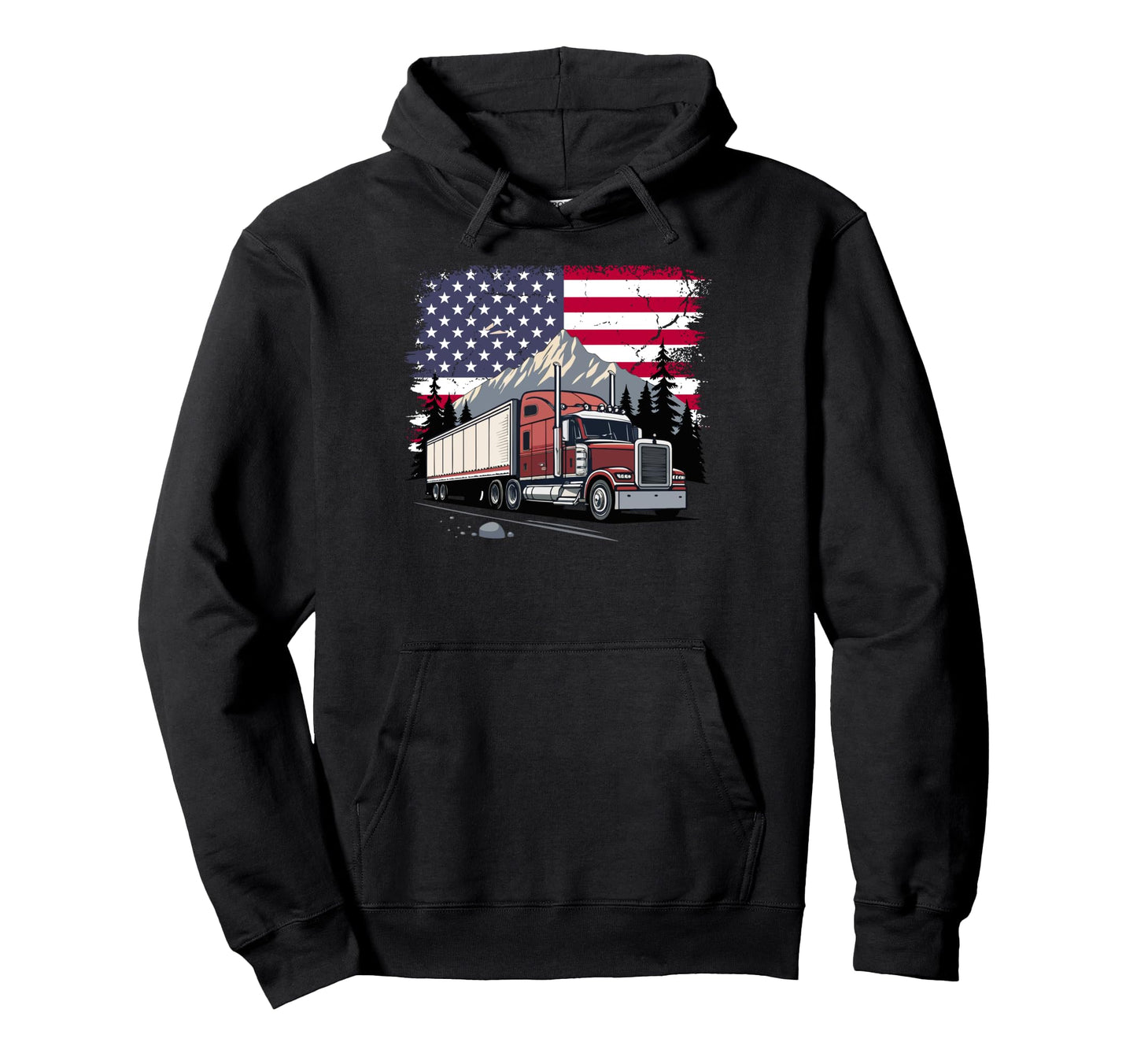 Us American Flag Best Truck Driver Hoodie - Aesthetic Graphic Men Women - T-Shirt, Sweatshirt, Hoodie