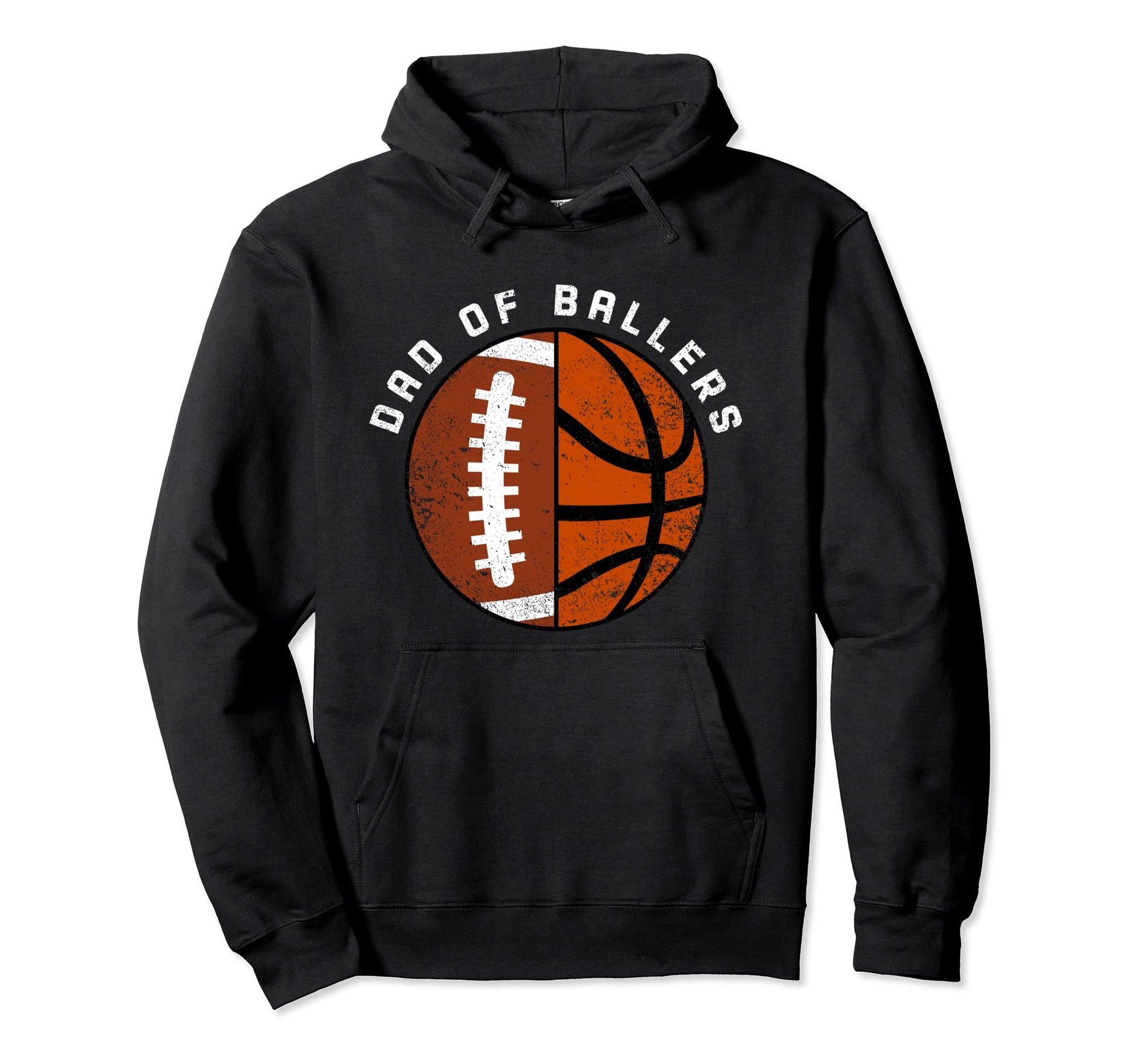 Dad Ballers Funny Football Basketball Dad Hoodie - Aesthetic Graphic Unisex - T-Shirt, Sweatshirt, Hoodie