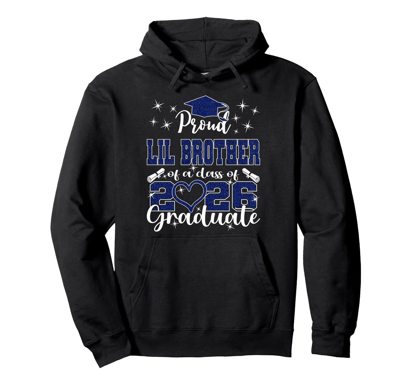 Super Proud Little Brother 2026 Hoodie - Custom Art Print for Adults - T-Shirt, Sweatshirt, Hoodie