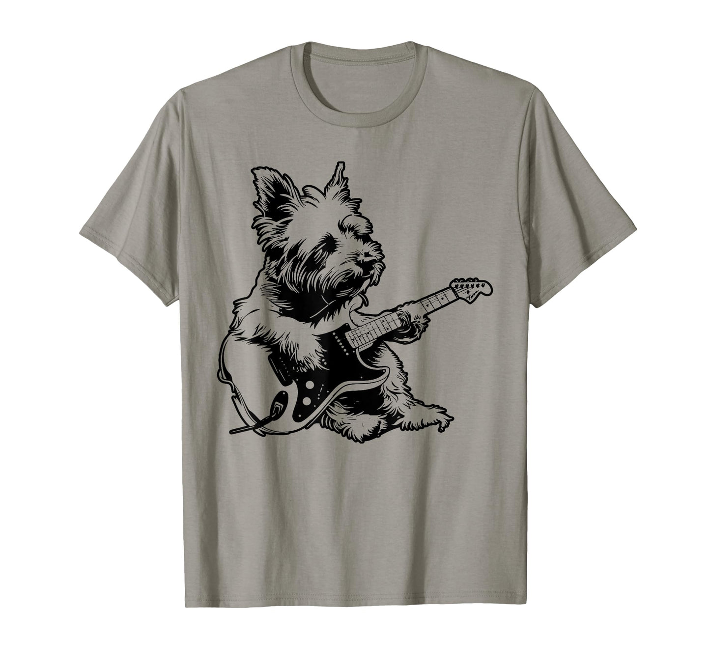 Dog Guitarist Guitar Westie Dad Mom T-Shirt - Trendy Graphic for Adults - T-Shirt, Sweatshirt, Hoodie