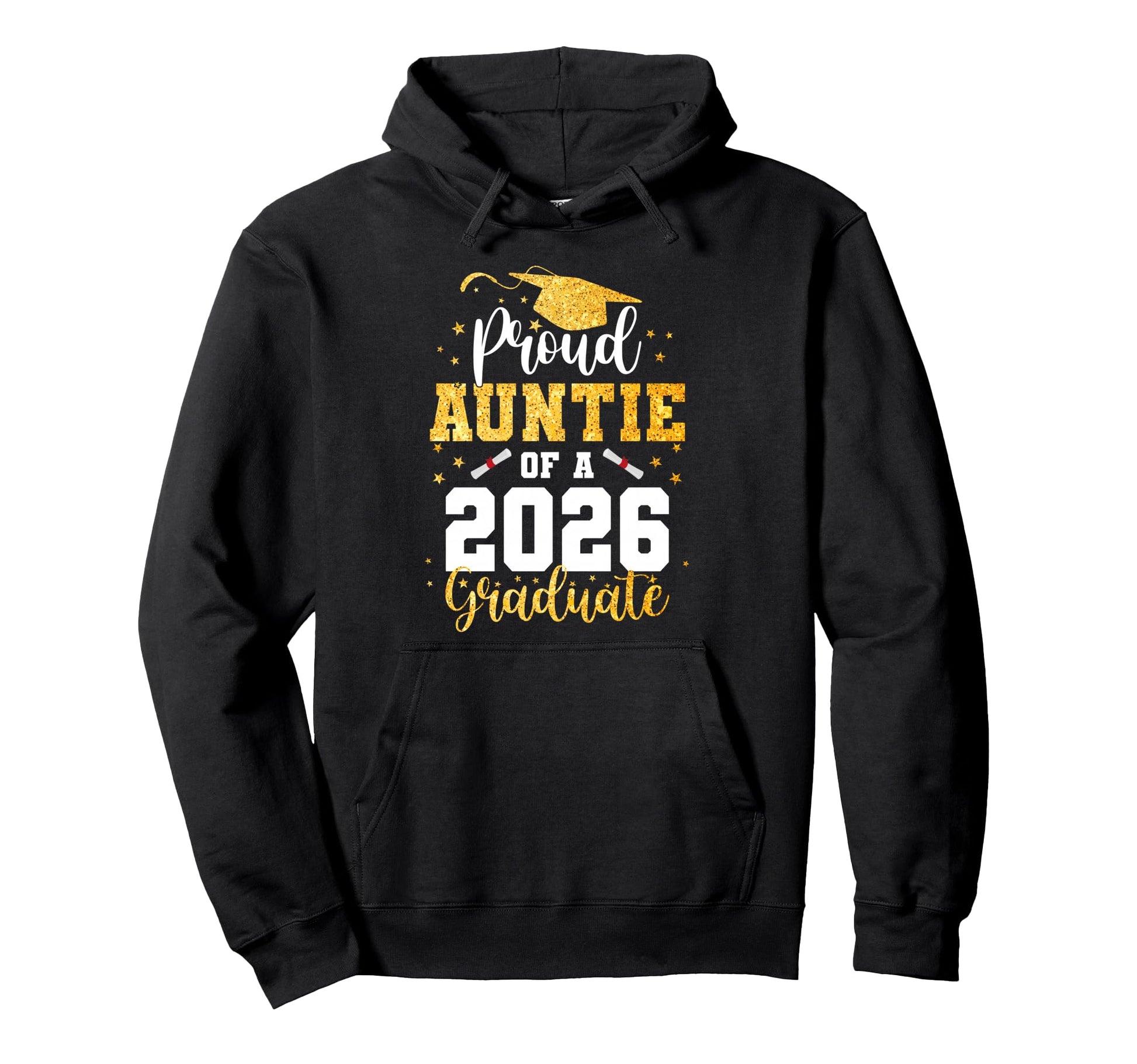 Proud Auntie Class 2026 Graduate Graduation Hoodie - Graphic Print Unisex - T-Shirt, Sweatshirt, Hoodie