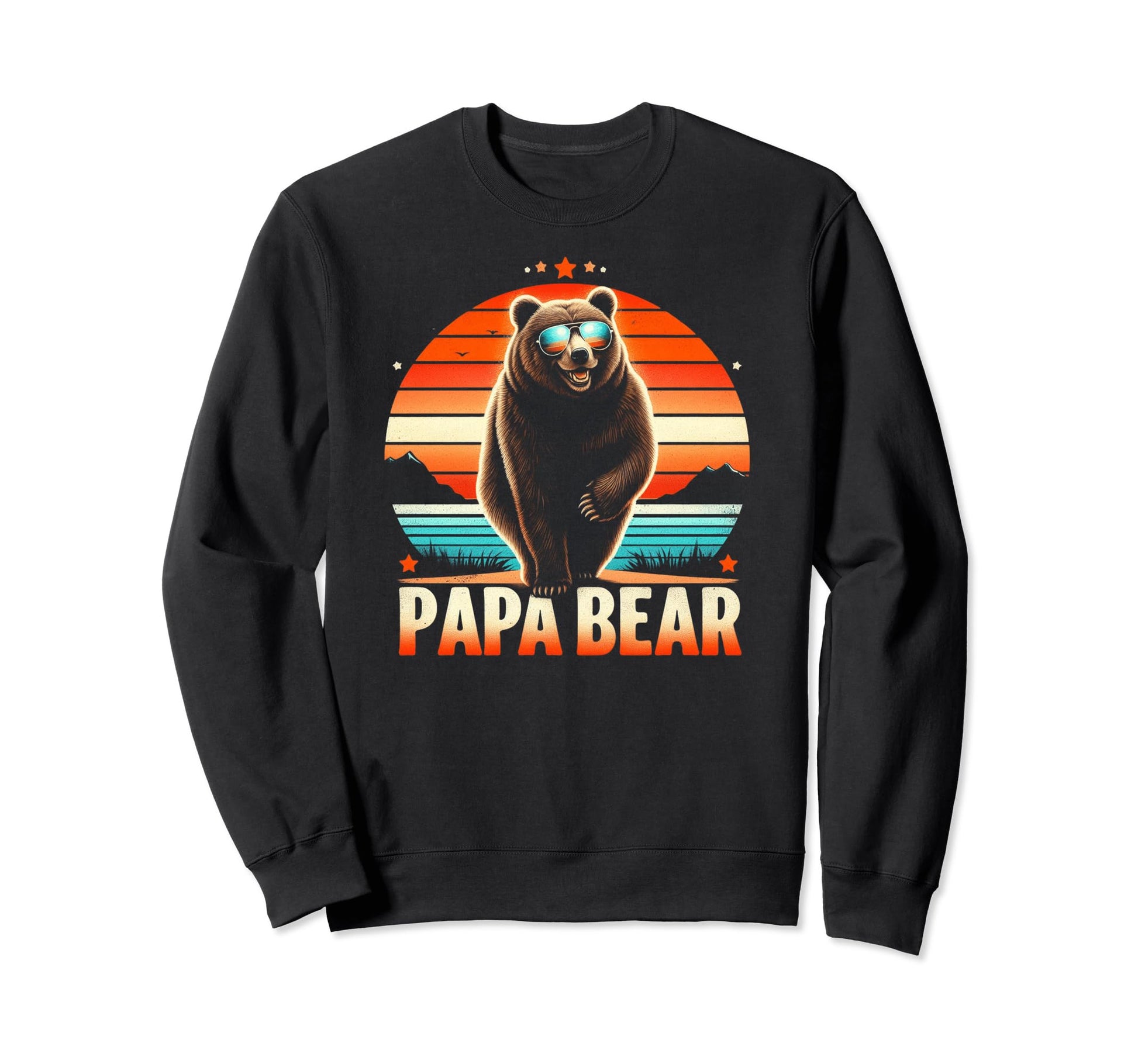 Papa Bear Sunglasses Funny Bear Dad Sweatshirt - Custom Art Print Men Women - T-Shirt, Sweatshirt, Hoodie