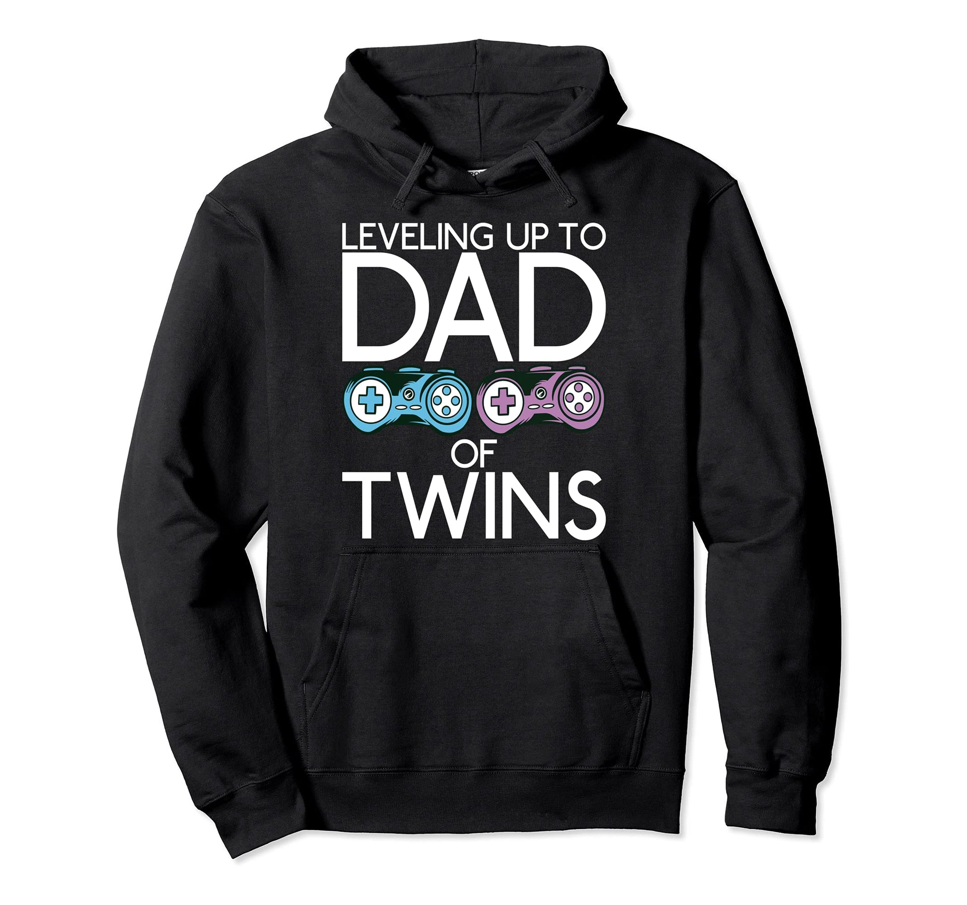 Leveling Up To Dad Twin Pregnancy Hoodie - Casual Everyday Wear Men Women - T-Shirt, Sweatshirt, Hoodie