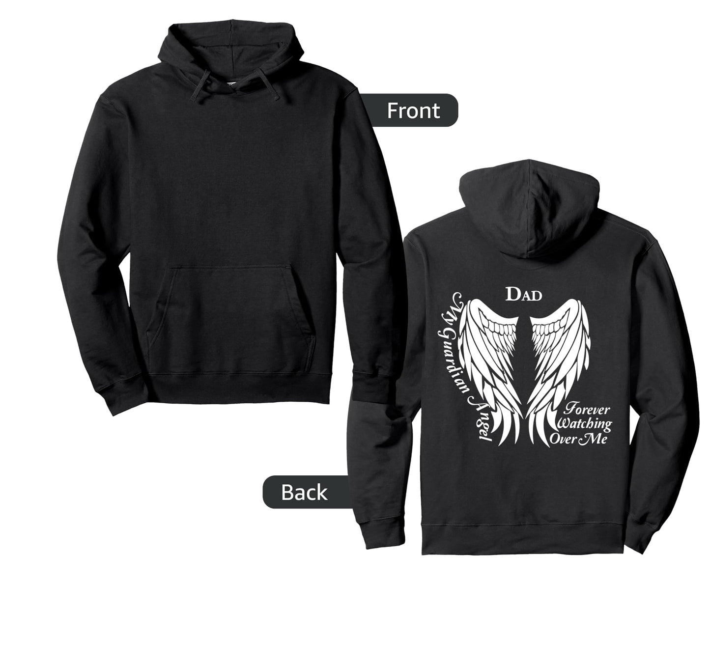 Dad Guardian Angel Memorial Gift Loss Dad Hoodie - Minimalist Print Unisex - T-Shirt, Sweatshirt, Hoodie