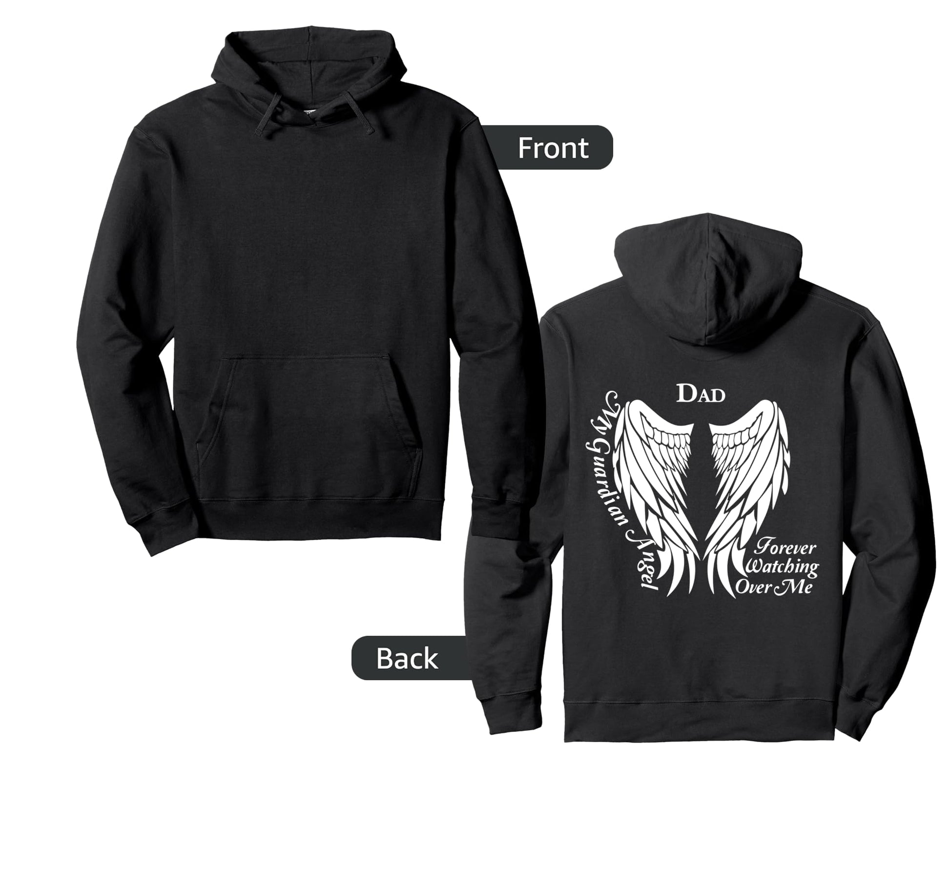 Dad Guardian Angel Memorial Gift Loss Dad Hoodie - Minimalist Print Unisex - T-Shirt, Sweatshirt, Hoodie