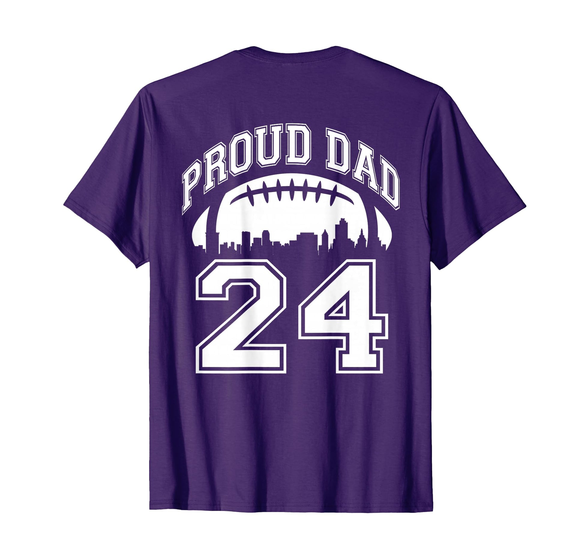 Custom Proud Football Dad Number 24 T-Shirt - Custom Art Print Unisex - T-Shirt, Sweatshirt, Hoodie