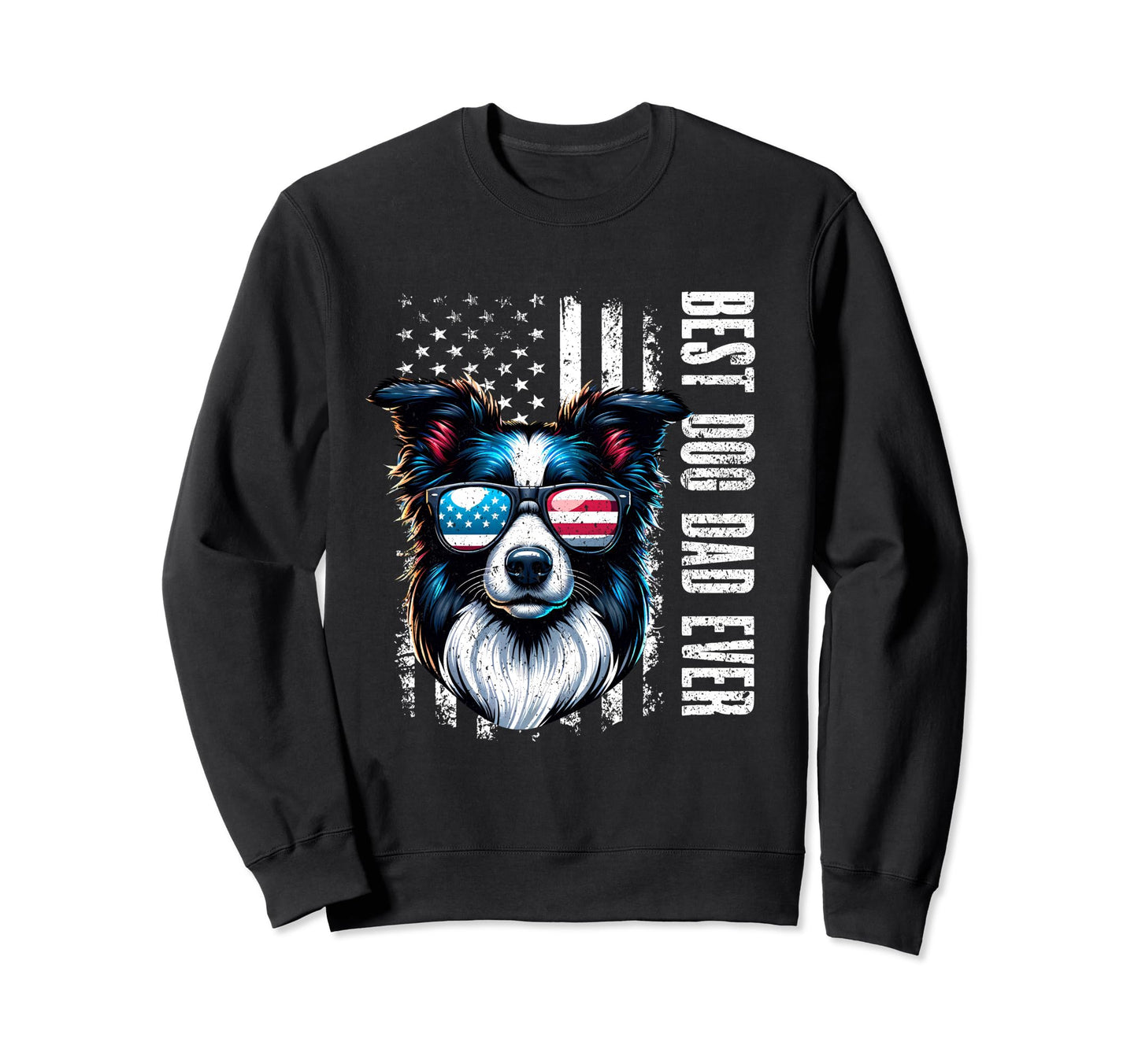 Border Collie Dad Best Dog Dad Ever Sweatshirt - Minimalist Print Unisex - T-Shirt, Sweatshirt, Hoodie