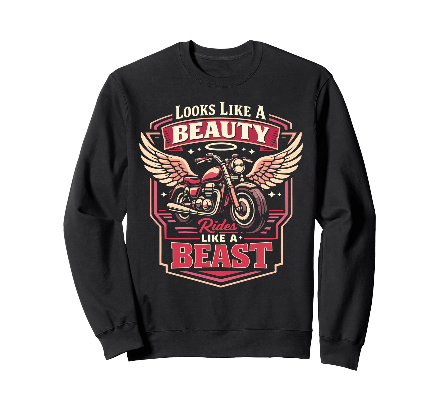 Motorcycle Biker Female Looks Sweatshirt - Novelty Apparel for Adults - T-Shirt, Sweatshirt, Hoodie
