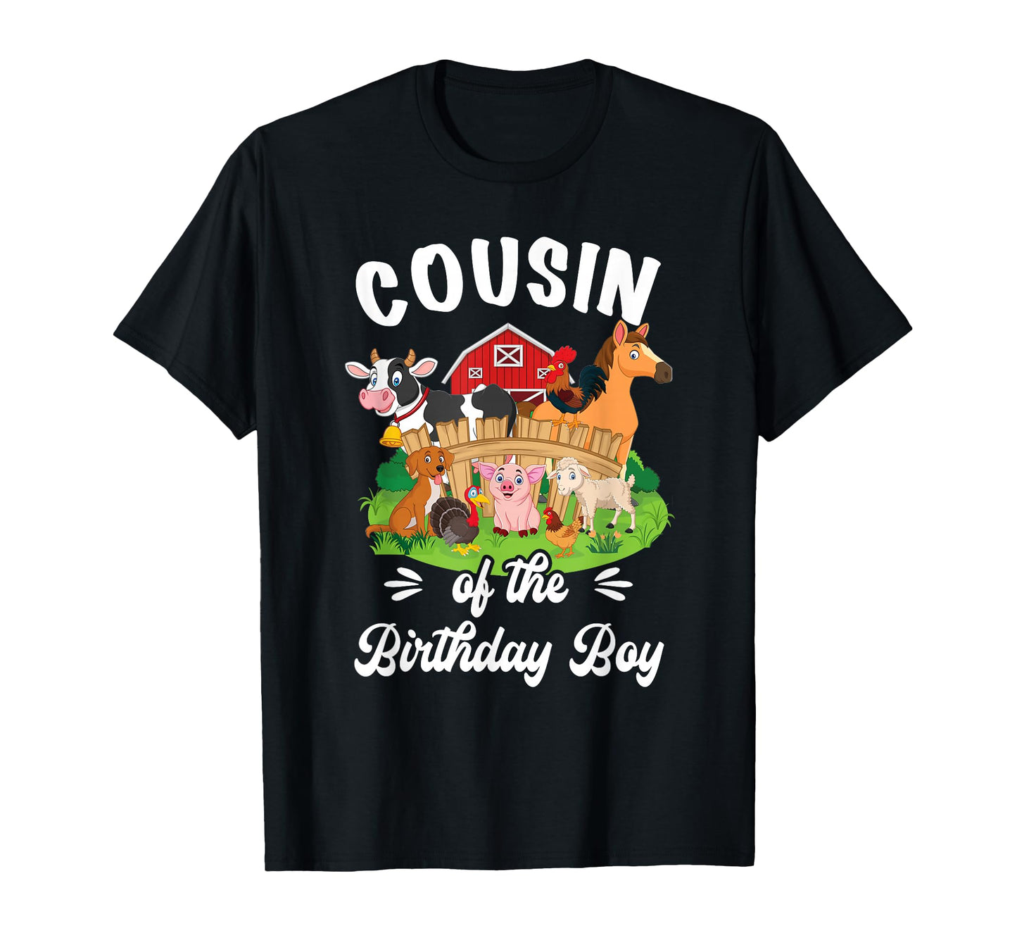 Cousin Birthday Party Cow Farm 1St T-Shirt - Unique Graphic Unisex - T-Shirt, Sweatshirt, Hoodie
