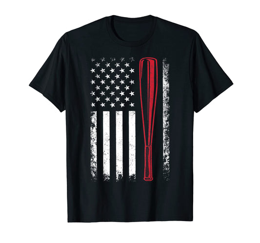 American Flag Baseball Flag Dad Mom T-Shirt - Custom Art Print for Adults - T-Shirt, Sweatshirt, Hoodie