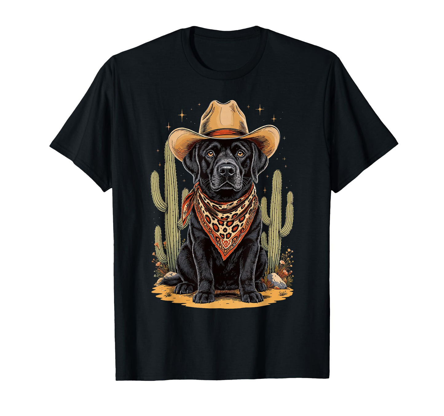 Labrador Retriever Cowboy Dog T-Shirt - Fun Novelty Design Men Women - T-Shirt, Sweatshirt, Hoodie
