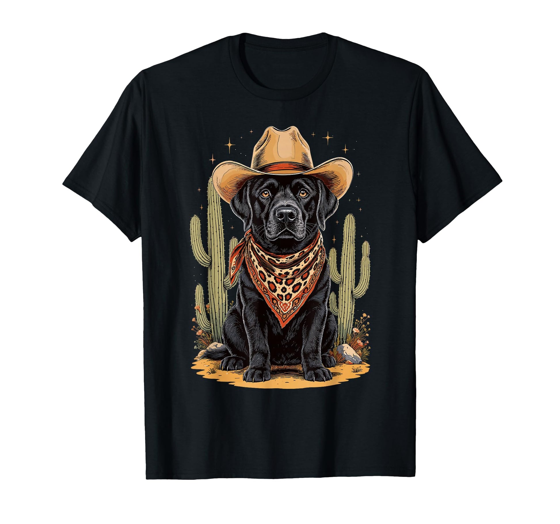 Labrador Retriever Cowboy Dog T-Shirt - Fun Novelty Design Men Women - T-Shirt, Sweatshirt, Hoodie