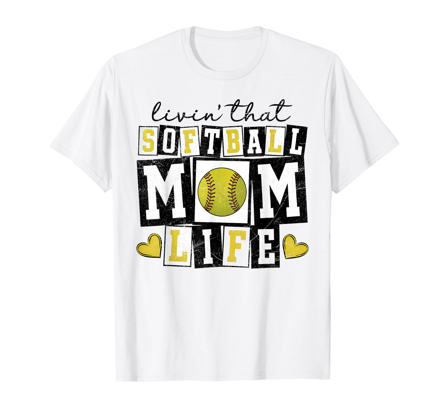 Loving That Softball Mom Life Mother Mama T-Shirt - Graphic Print Men Women - T-Shirt, Sweatshirt, Hoodie