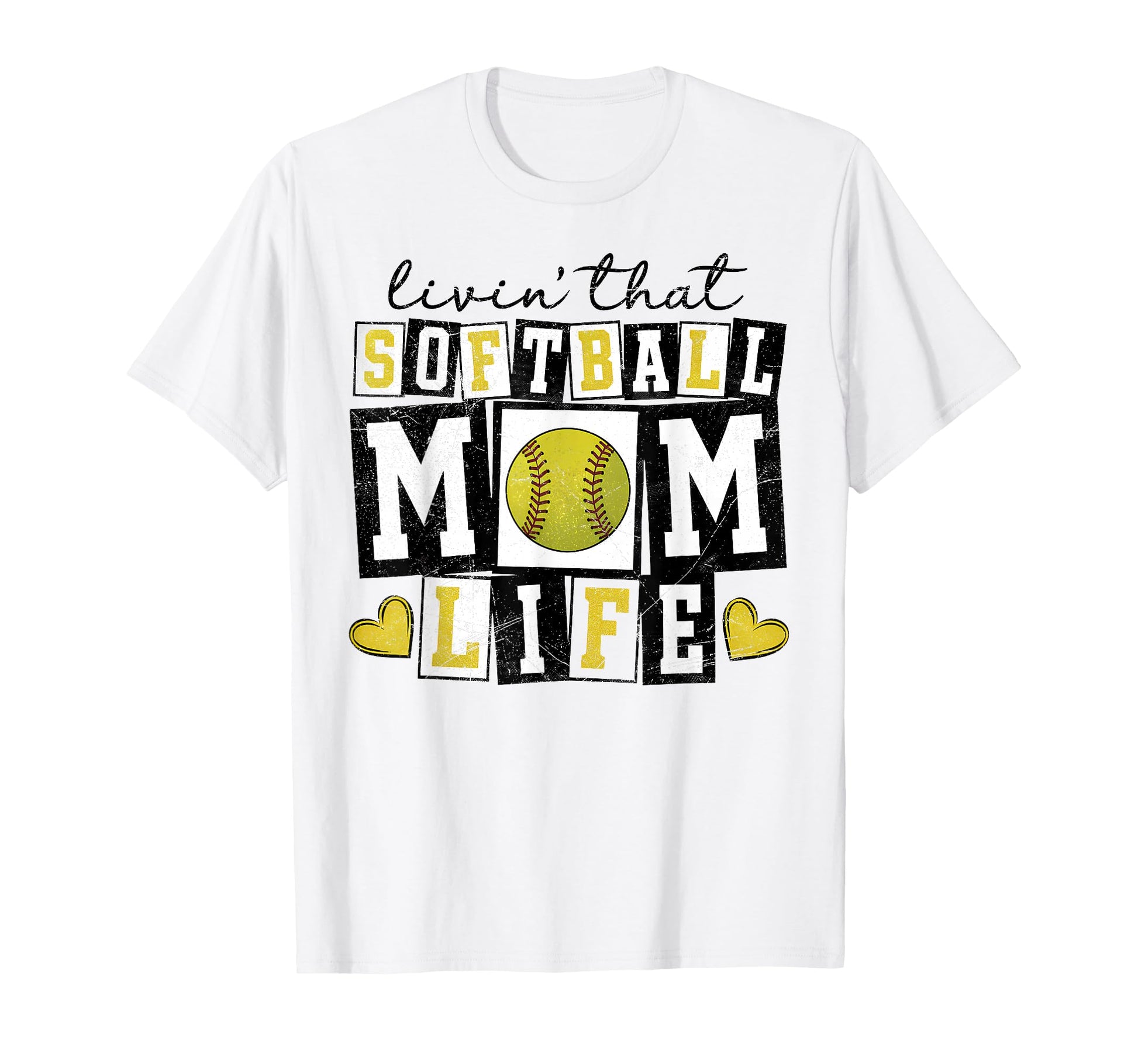Loving That Softball Mom Life Mother Mama T-Shirt - Graphic Print Men Women - T-Shirt, Sweatshirt, Hoodie