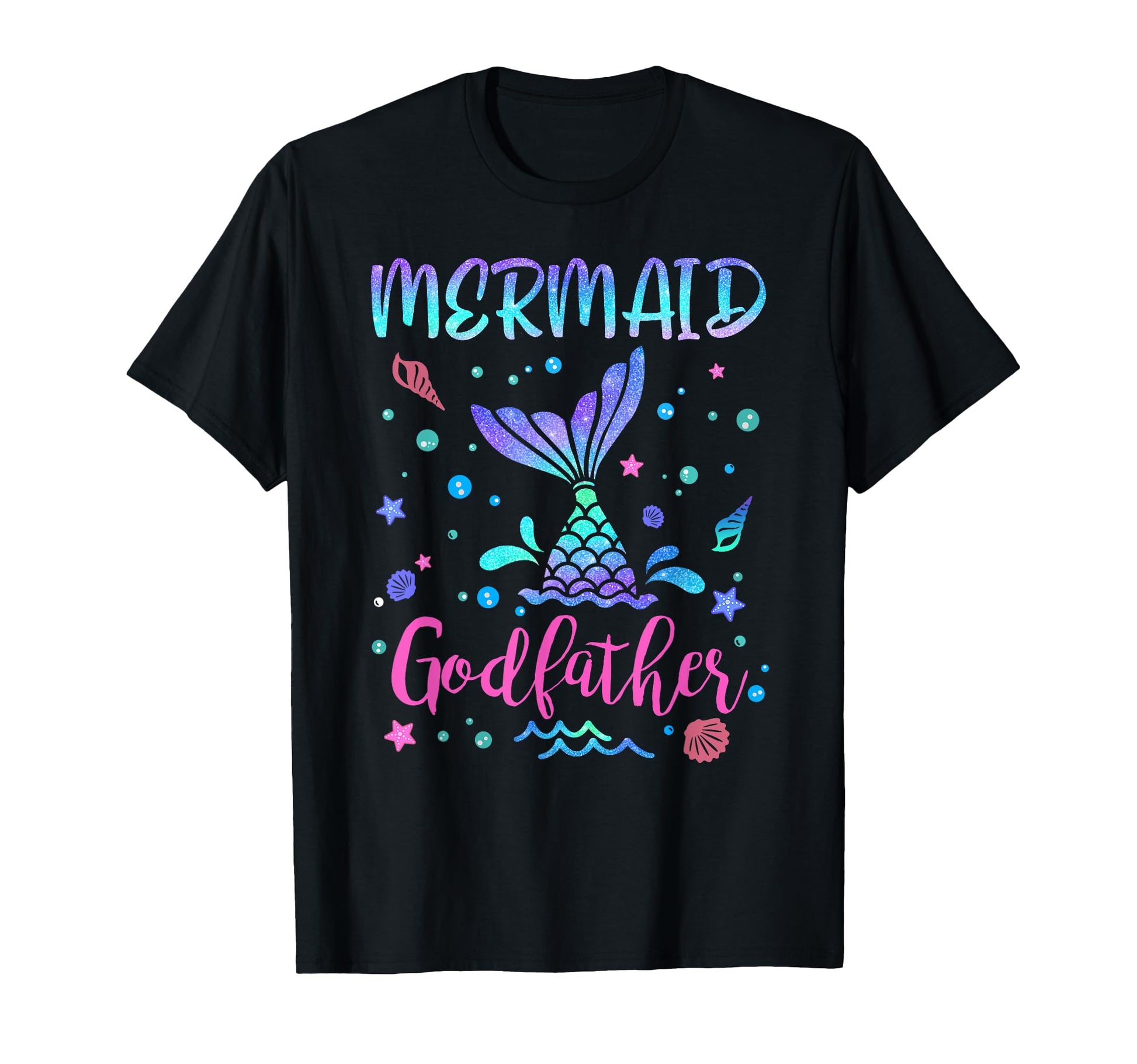 Birthday Mermaid Godfather Matching T-Shirt - Minimalist Print Unisex - T-Shirt, Sweatshirt, Hoodie