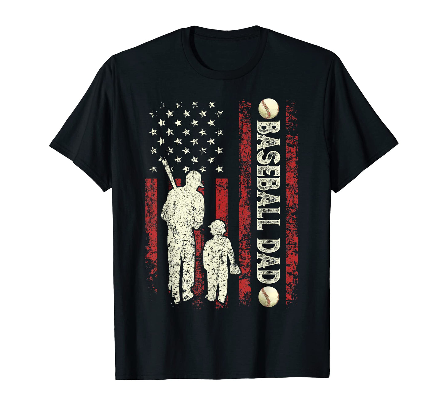 Mens Fathers Day Baseball Dad Usa Flag T-Shirt - Novelty Apparel Men Women - T-Shirt, Sweatshirt, Hoodie