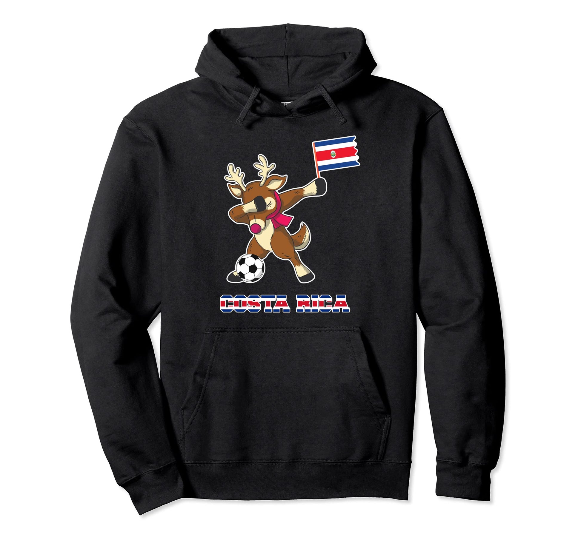 Costa Rica Soccer Reindeer Costa Hoodie - Casual Everyday Wear Unisex - T-Shirt, Sweatshirt, Hoodie