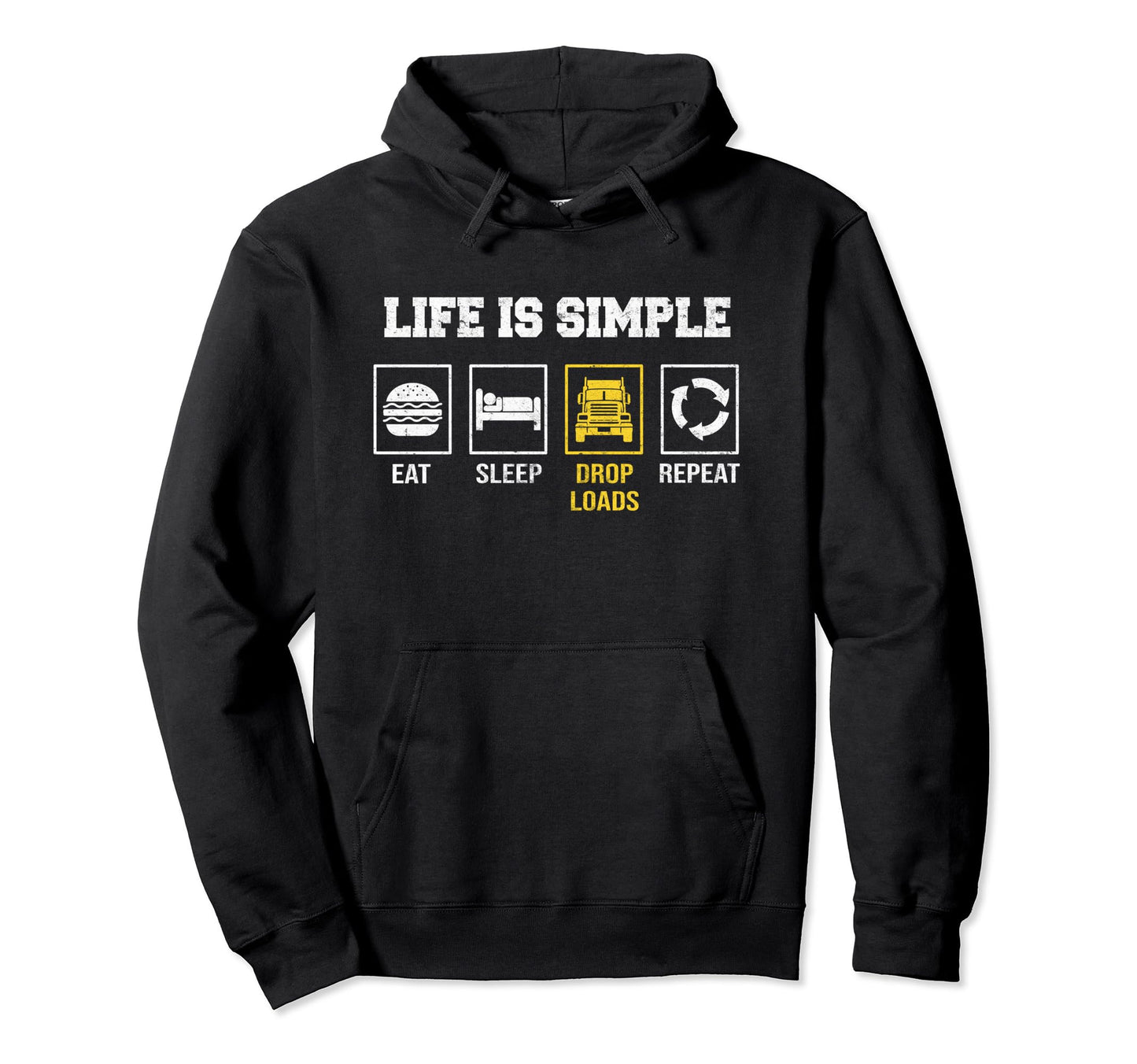 Fathers Day Trucker Eat Sleep Drop Hoodie - Streetwear Style Men Women - T-Shirt, Sweatshirt, Hoodie