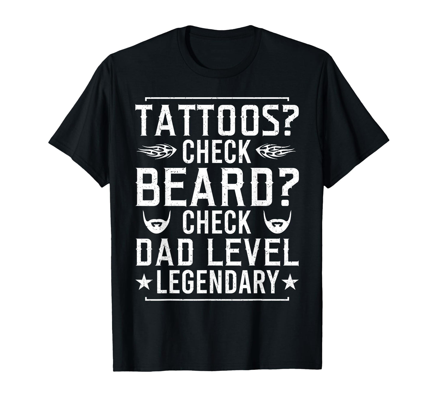 Bearded Inked Dad Beard Tattoo Fathers T-Shirt - Minimalist Print Unisex - T-Shirt, Sweatshirt, Hoodie