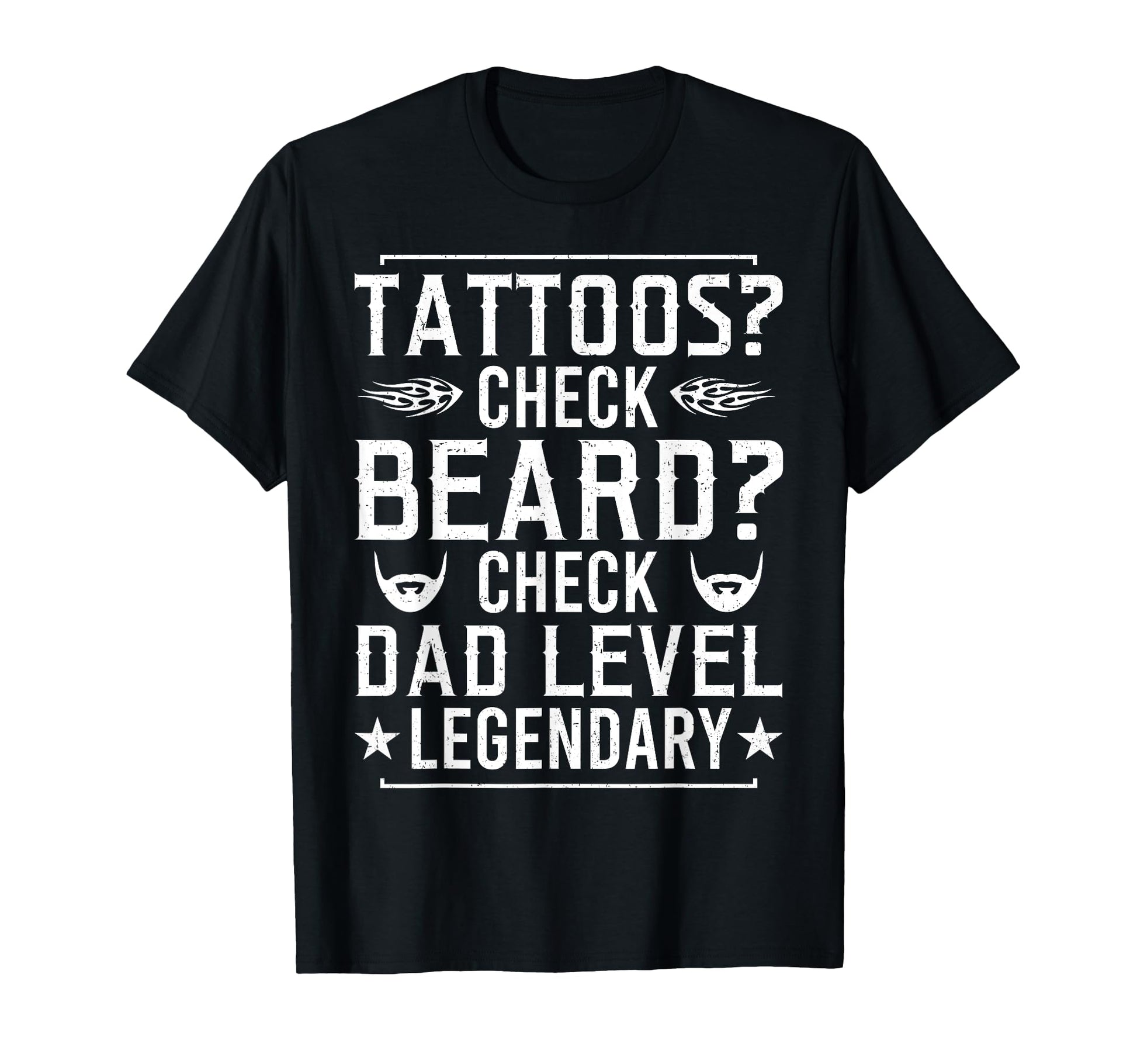 Bearded Inked Dad Beard Tattoo Fathers T-Shirt - Minimalist Print Unisex - T-Shirt, Sweatshirt, Hoodie