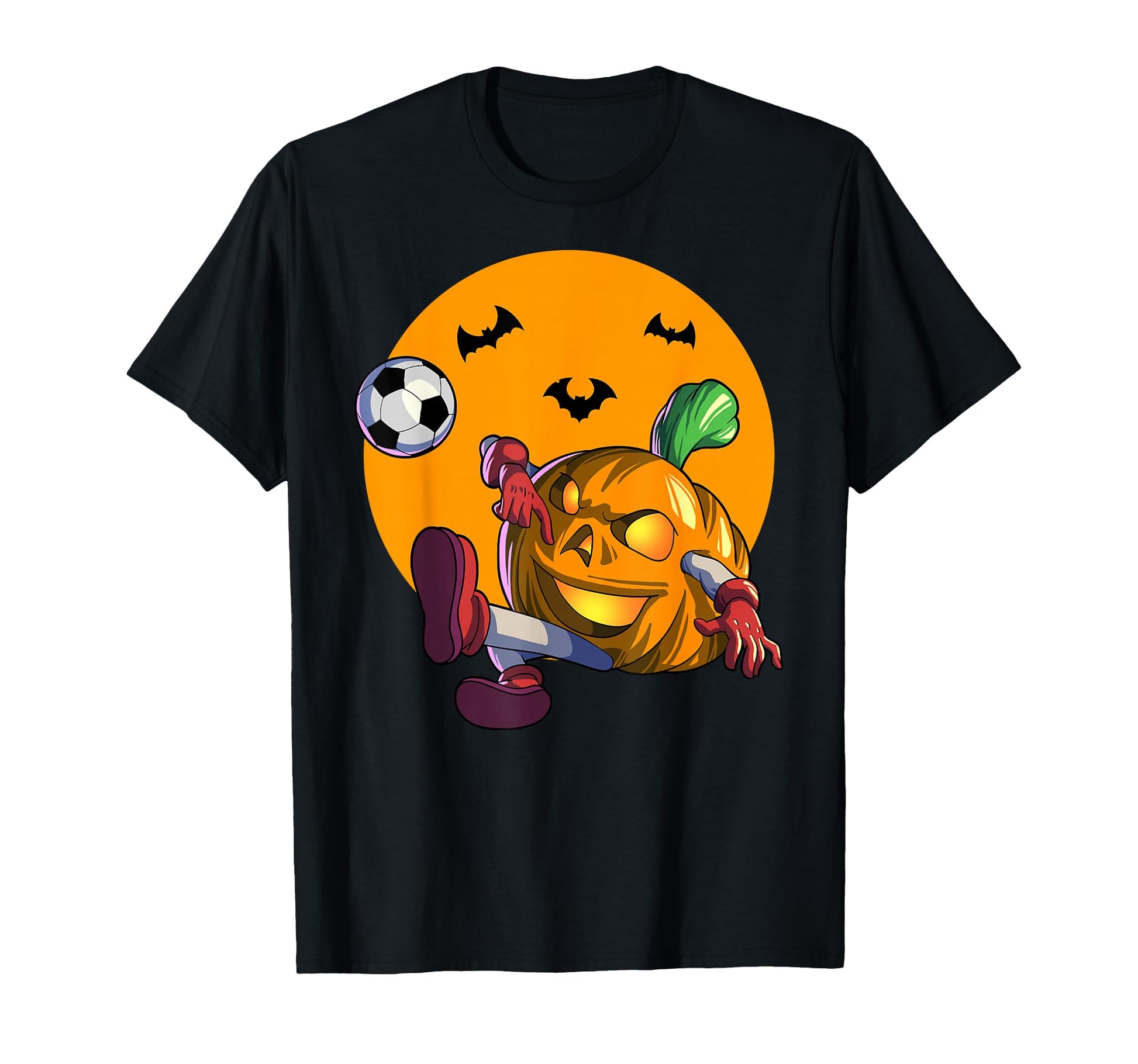 Soccer Pumpkin Halloween Soccer Halloween T-Shirt - Custom Art Print Unisex - T-Shirt, Sweatshirt, Hoodie