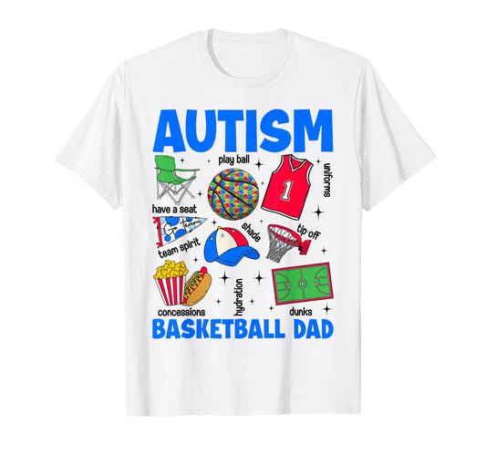 Autism Basketball Dad Papa Autism T-Shirt - Minimalist Print Men Women - T-Shirt, Sweatshirt, Hoodie