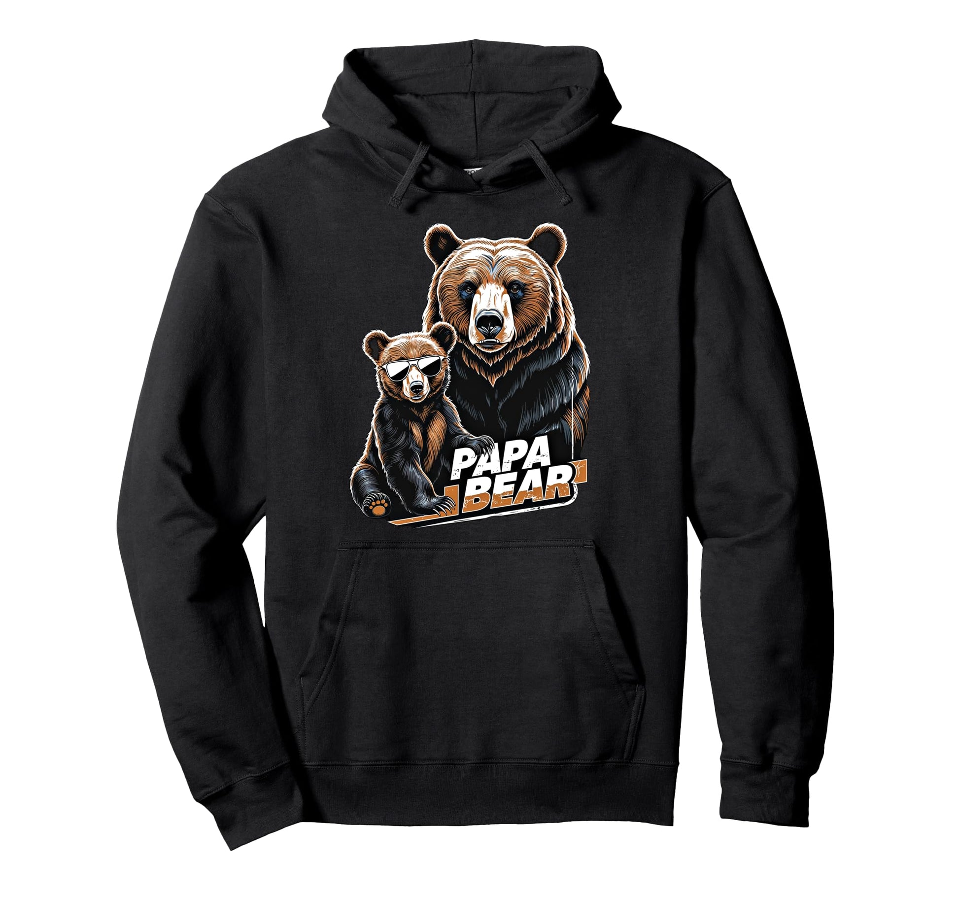 Papa Bear Husband Father Family Fathers Hoodie - Minimalist Print Unisex - T-Shirt, Sweatshirt, Hoodie