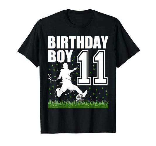 11 Year Old Soccer Birthday Party T-Shirt - Minimalist Print Men Women - T-Shirt, Sweatshirt, Hoodie